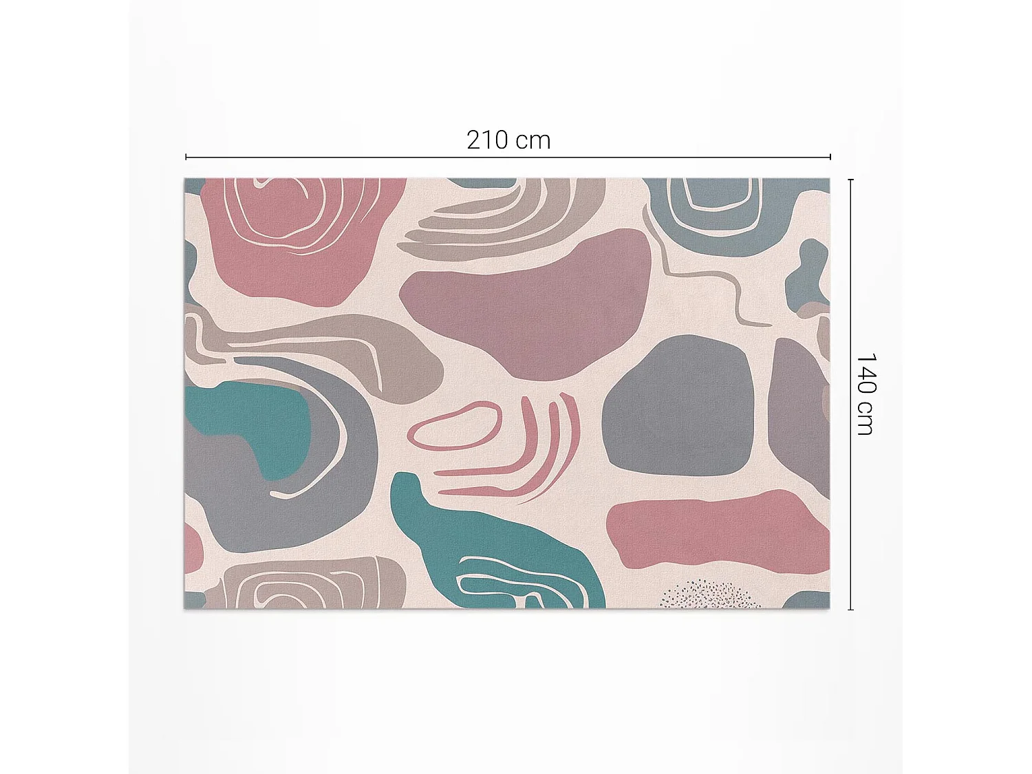 Vinylteppich für Zuhause, Innenteppich Boho abstrakte Flecken in Pastellformen – 140x210 cm