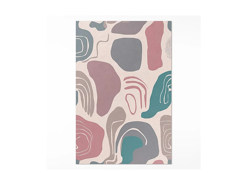 Vinylteppich für Zuhause, Innenteppich Boho abstrakte Flecken in Pastellformen – 60x90 cm