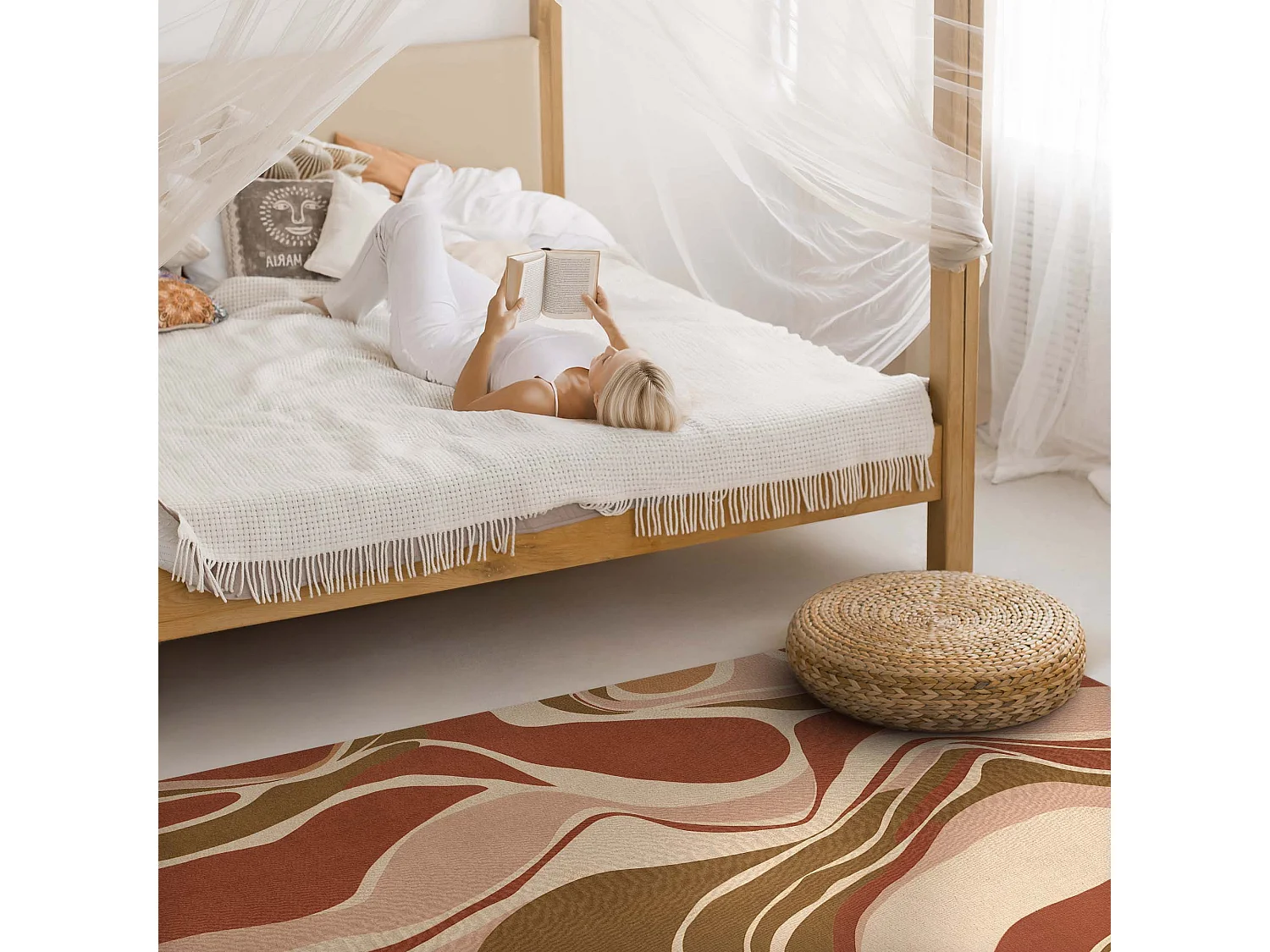 Tapis vinyle pour la maison, Moquette d'intérieur Taches abstraites - 150x225 cm