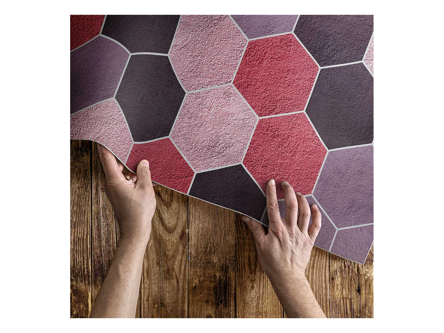 Tapis vinyle pour la maison, Moquette d'intérieur Motif géométrique régulier - 120x180 cm