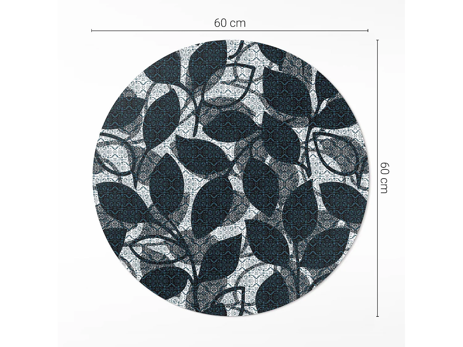 Tapis vinyle pour la maison, Moquette d'intérieur Modèle sans couture de brindilles, feuilles de plantes décoratives 60 cm