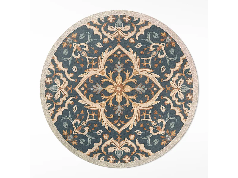 Vinyl-Teppich für Zuhause, Innenteppich, Pflanzendekoration, Vintage-Ornament im alten Stil, 80 cm