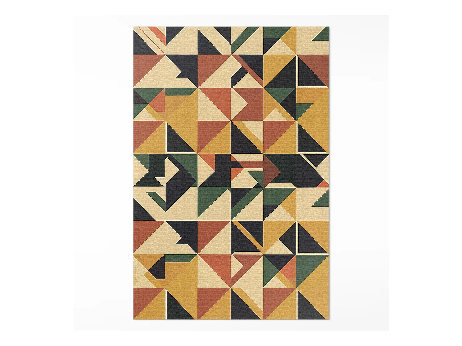 Tapis vinyle pour la maison, Moquette d'intérieur Triangles et carrés rétro colorés - 100x150 cm