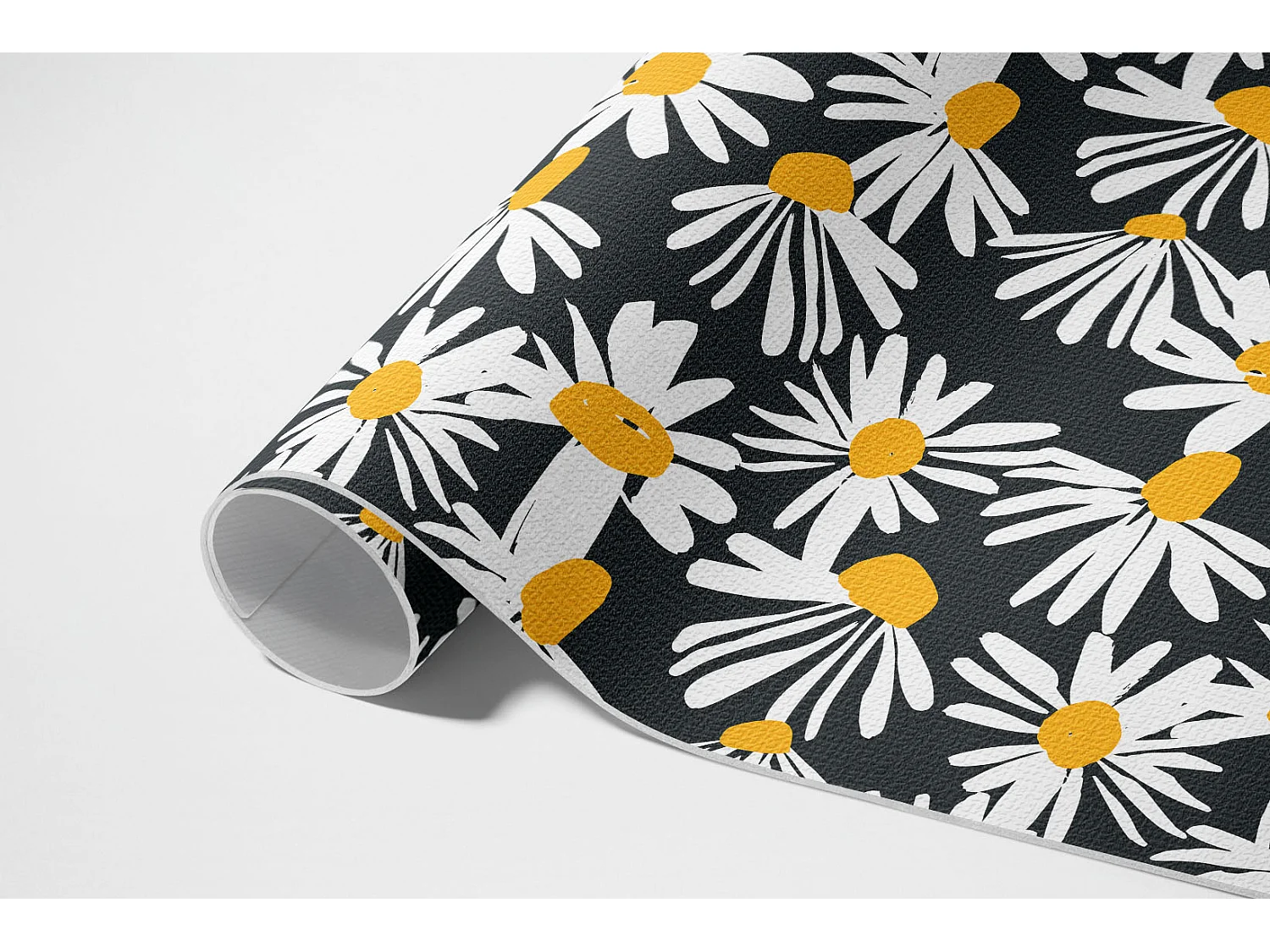 Vinylteppich für Zuhause, Innenteppich Gänseblümchen und bemalte Wildblumen – 100x150 cm