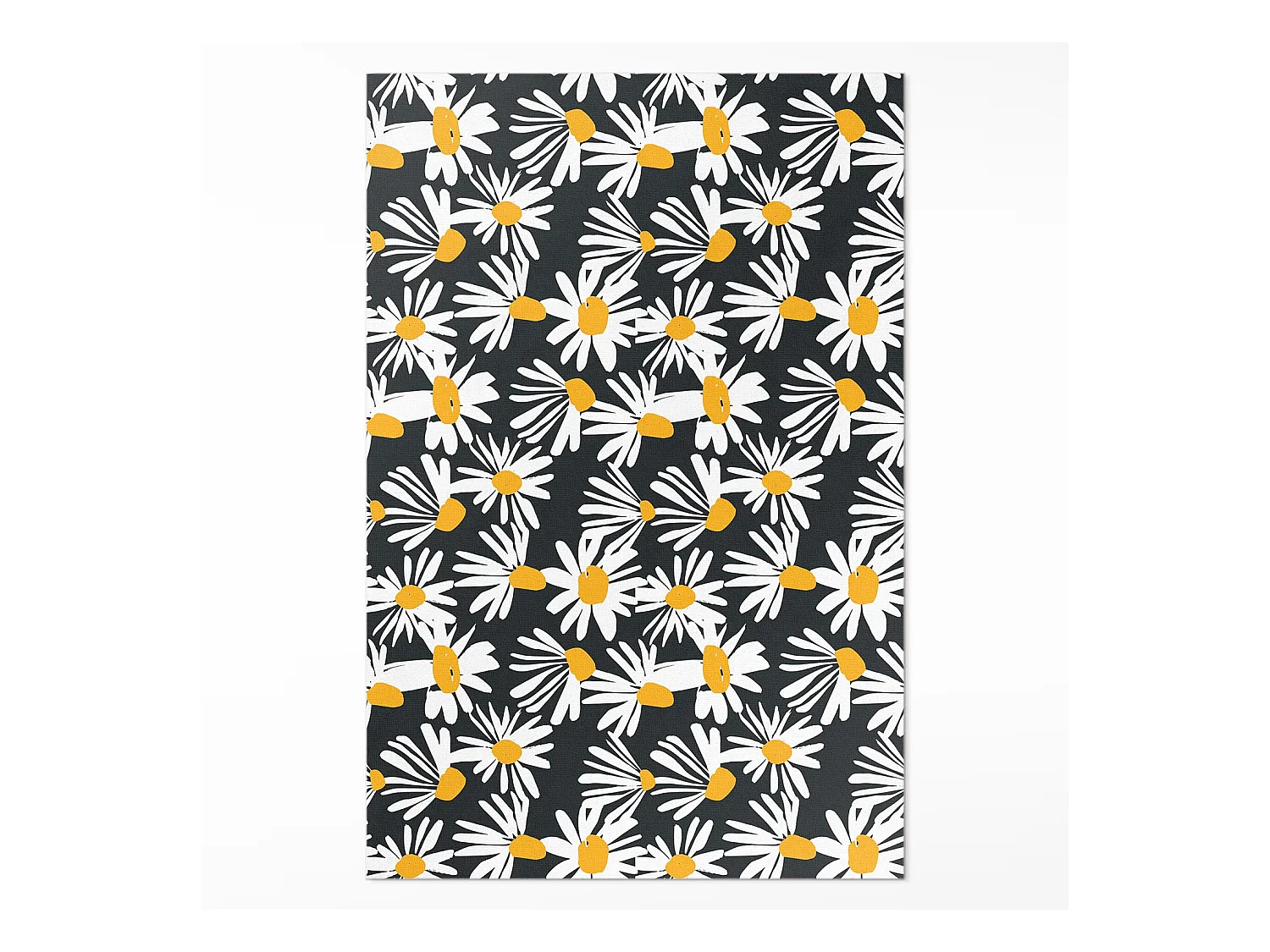 Tapis vinyle pour la maison, Moquette d'intérieur Marguerites et fleurs sauvages peintes - 100x150 cm