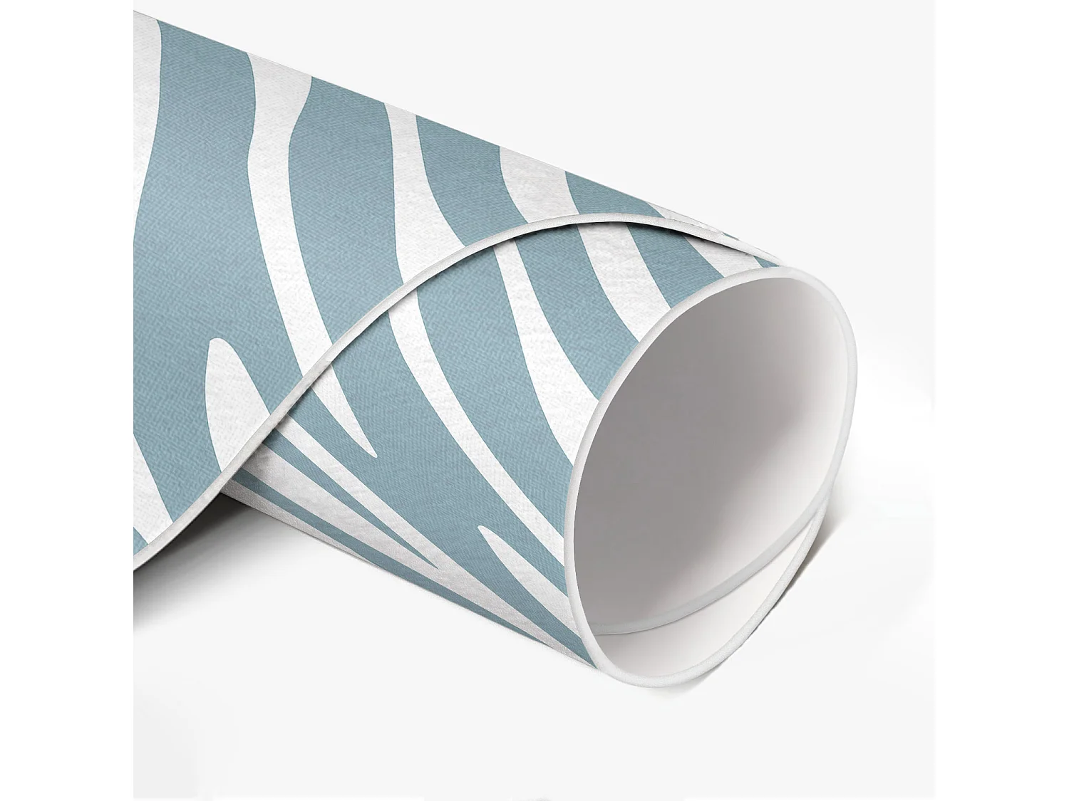 Vinylteppich für Zuhause, Innenteppich Abstrakte Boho-Wellen in Pastellblau 140 cm