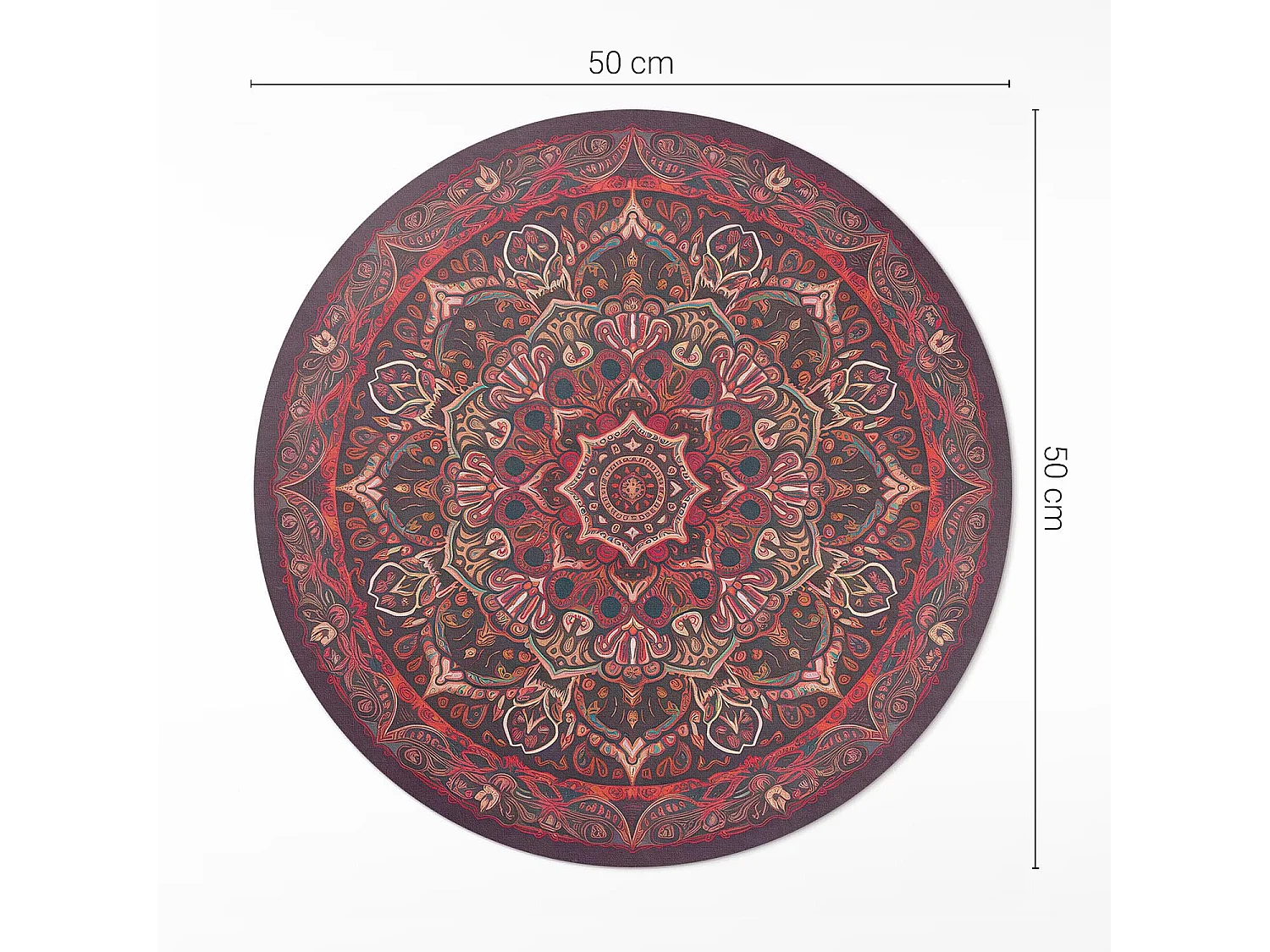 Vinyl-Teppich für Zuhause, Innenteppich, dekoratives Mandala im persischen/türkischen Vintage-Stil, 50 cm