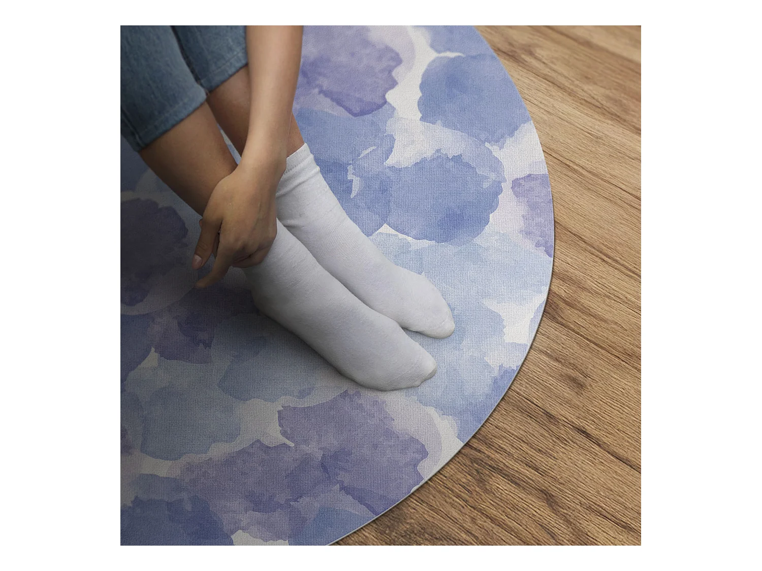 Tapis vinyle pour la maison, Moquette d'intérieur Abstraction des taches d'aquarelle 130 cm
