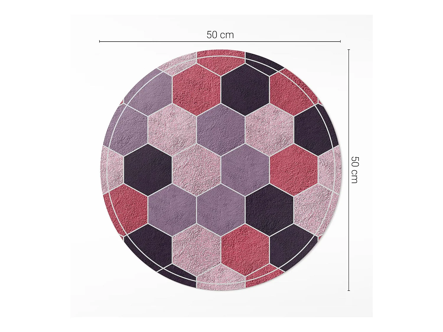Vinyl-Teppich für Zuhause, Innenteppich, Plüsch-Sechsecke, regelmäßiges geometrisches Muster, 50 cm