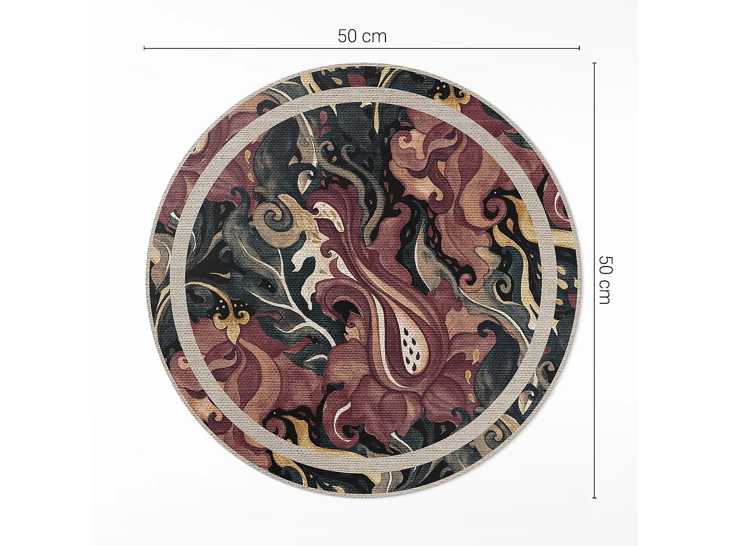 Tapis vinyle pour la maison, Moquette d'intérieur Abstraction florale aquarelle 50 cm