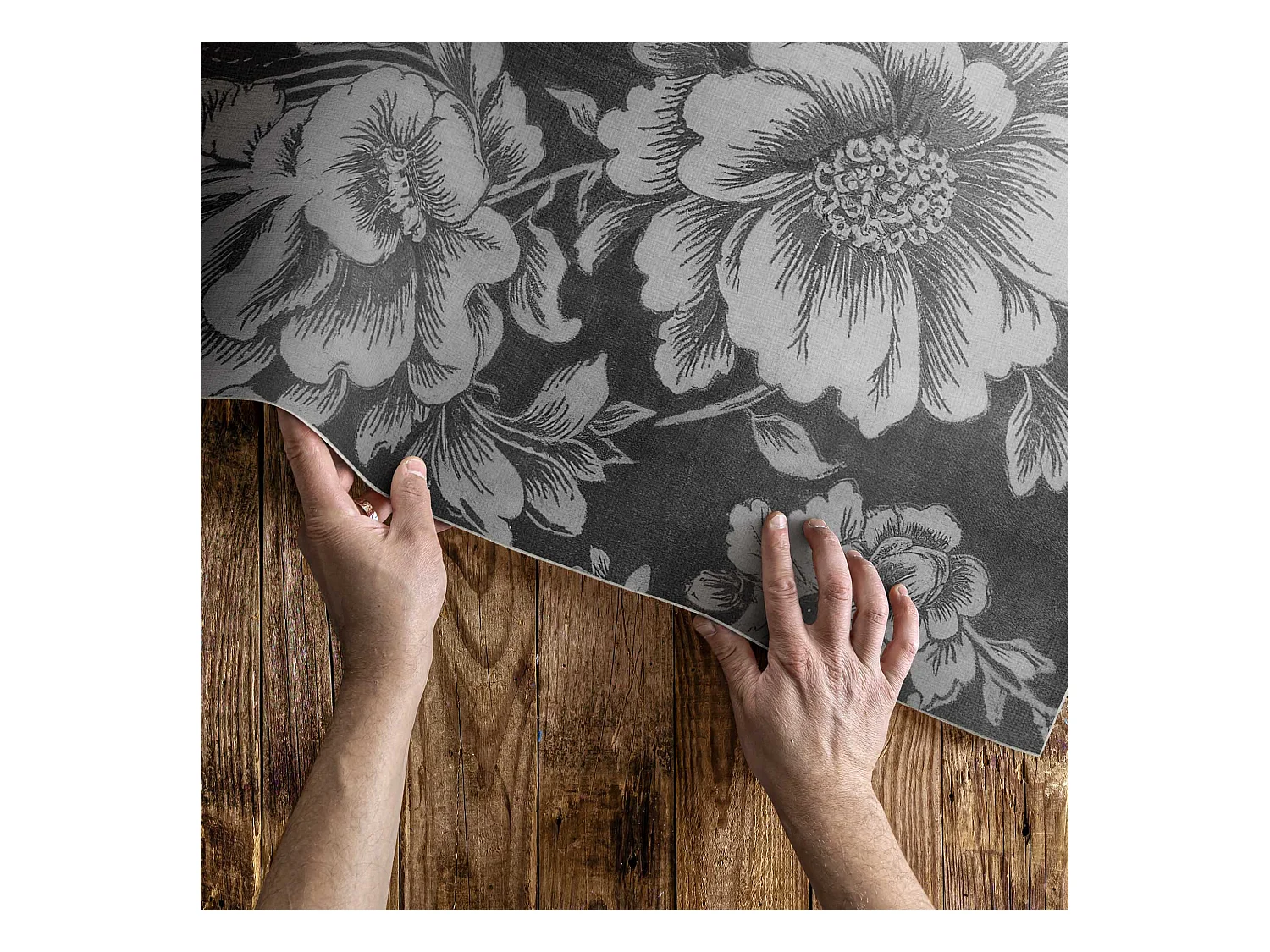 Tapis vinyle pour la maison, Moquette d'intérieur De subtils accents floraux - 60x90 cm