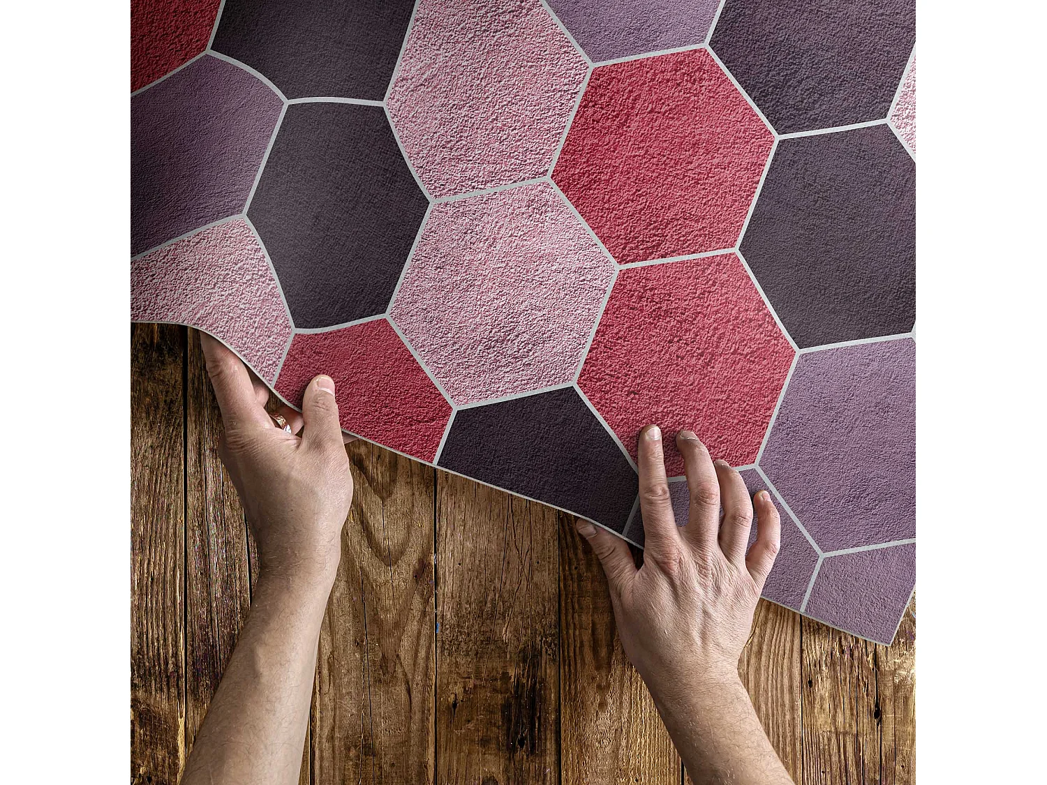 Tapis vinyle pour la maison, Moquette d'intérieur Motif géométrique régulier - 150x225 cm