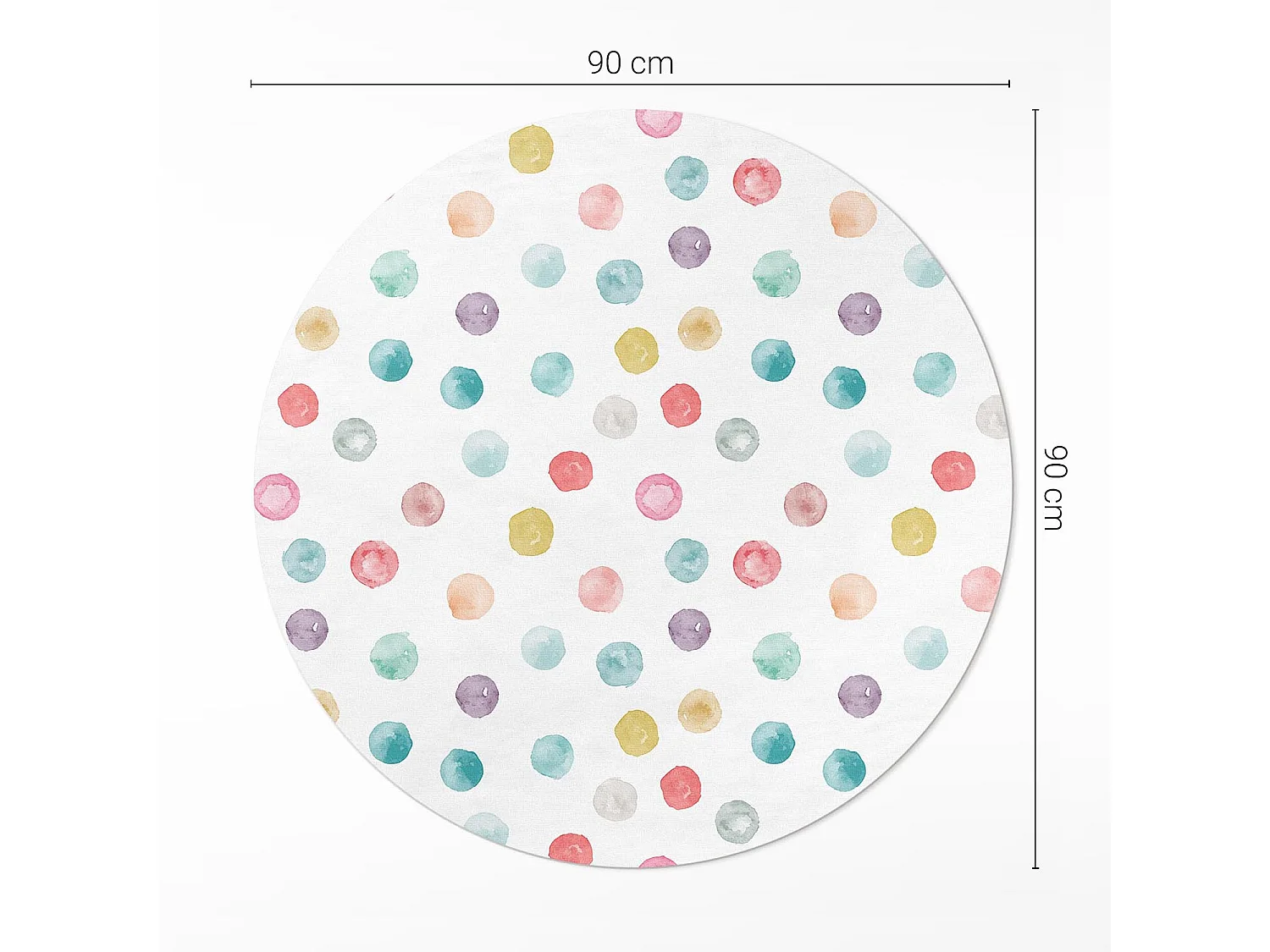 Tapis vinyle pour la maison, Moquette d'intérieur Points peints à l'aquarelle Boho 90 cm