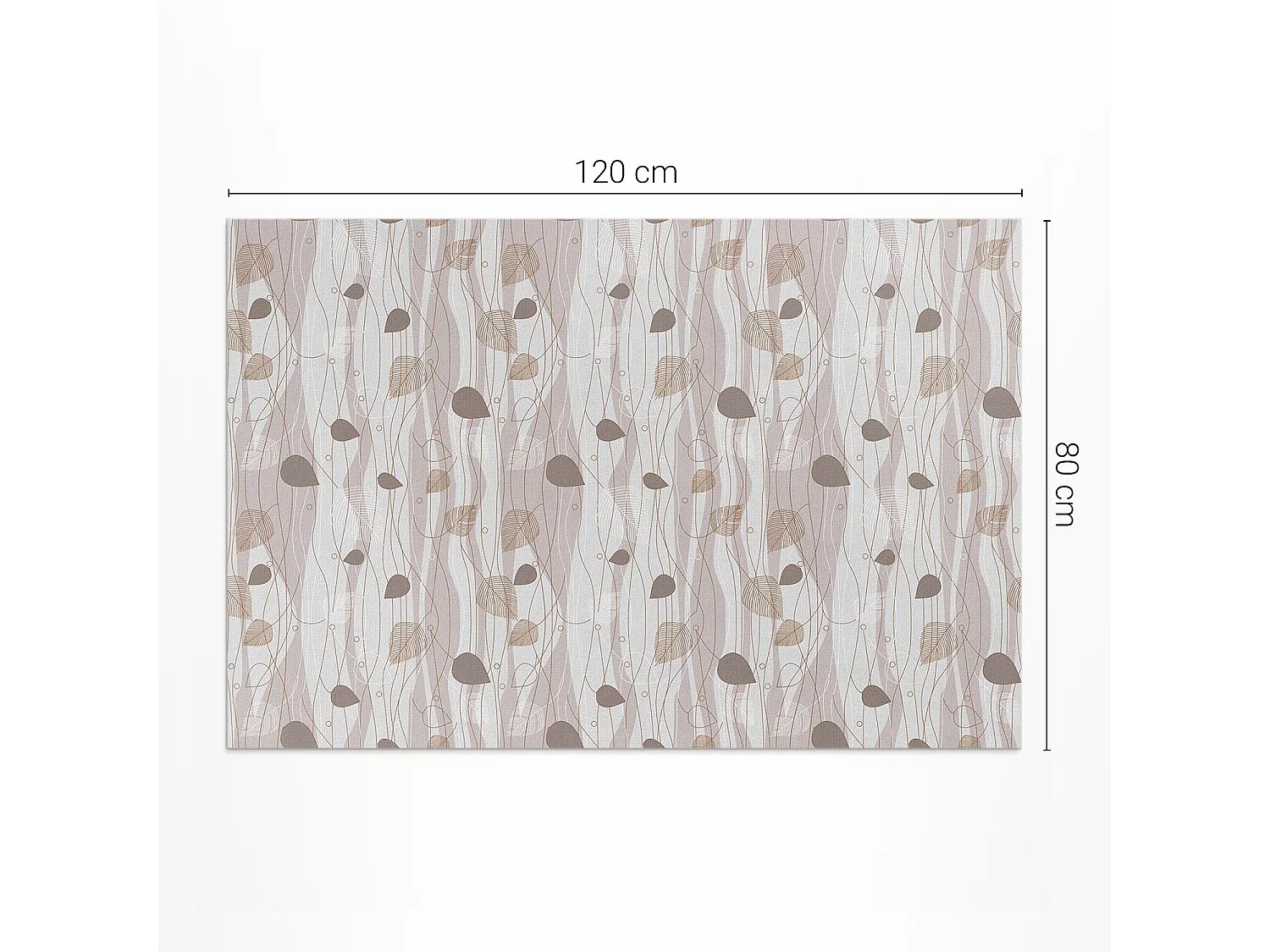 Vinylteppich für Zuhause, Boho-Innenteppich, Blätter auf Wellenhintergrund – 80x120 cm