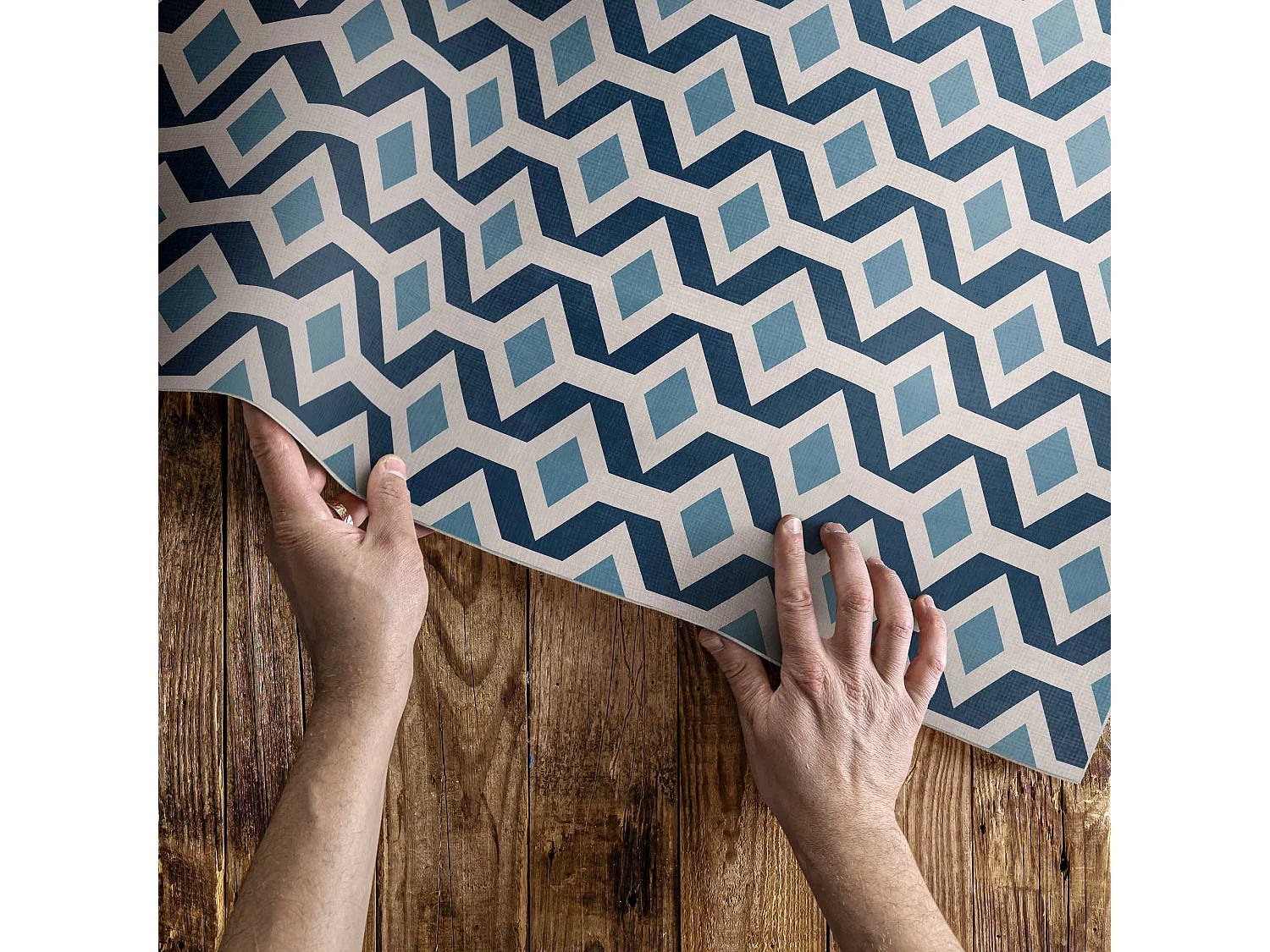 Vinylteppich für Zuhause, Innenteppich mit geometrischem Muster – 100 x 150 cm