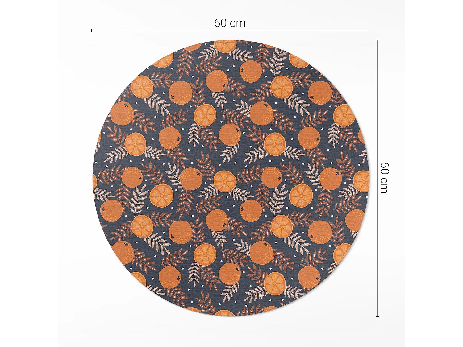 Tapis vinyle pour la maison, Moquette d'intérieur Illustration d'oranges et de feuilles 60 cm