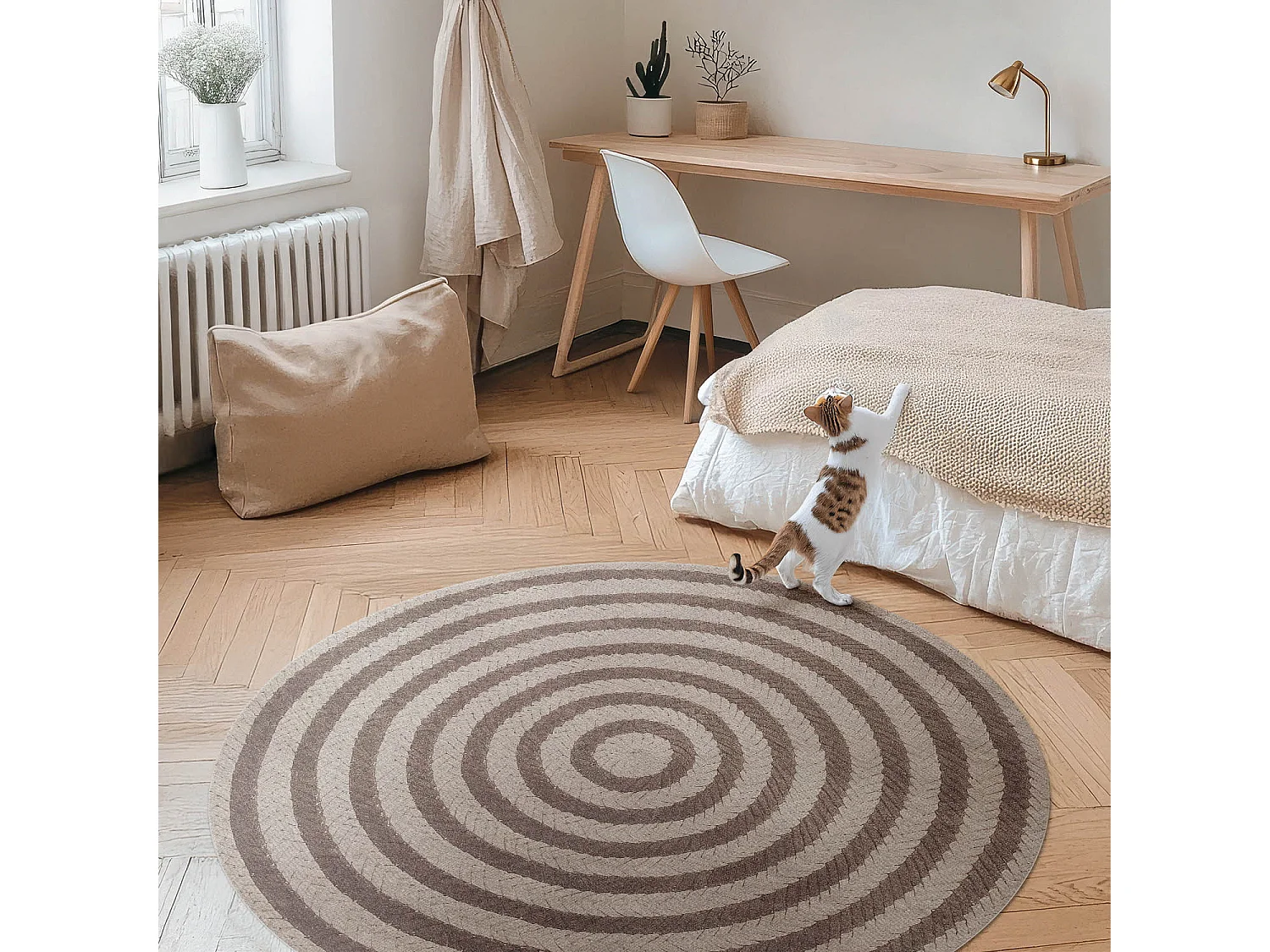 Tappeto in vinile per la casa, tappeto da interni Imitazione spago intrecciato 100 cm