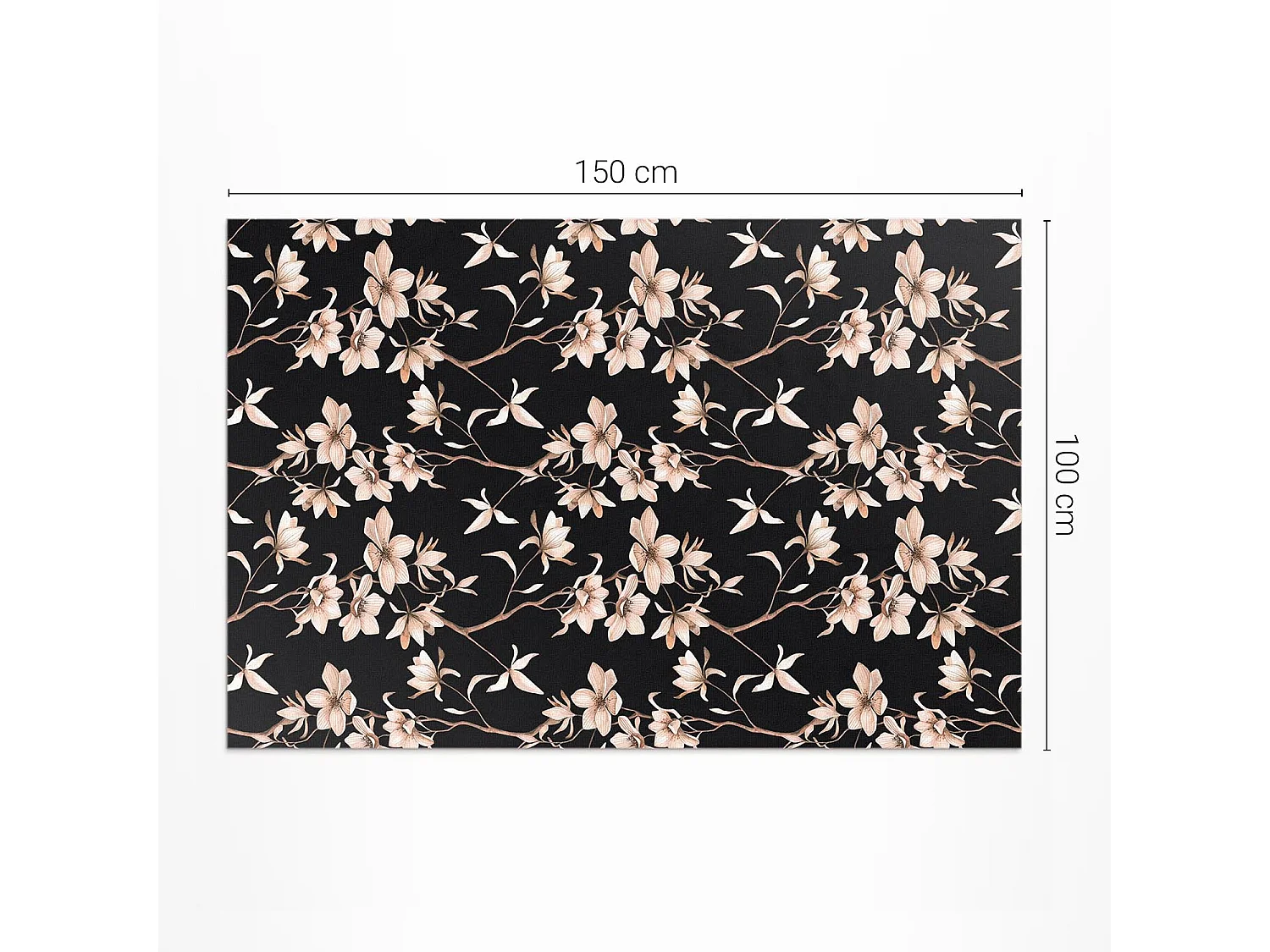 Vinylteppich für Zuhause, Teppich für Innenräume, leuchtende Blumen auf Zweigen – 100 x 150 cm