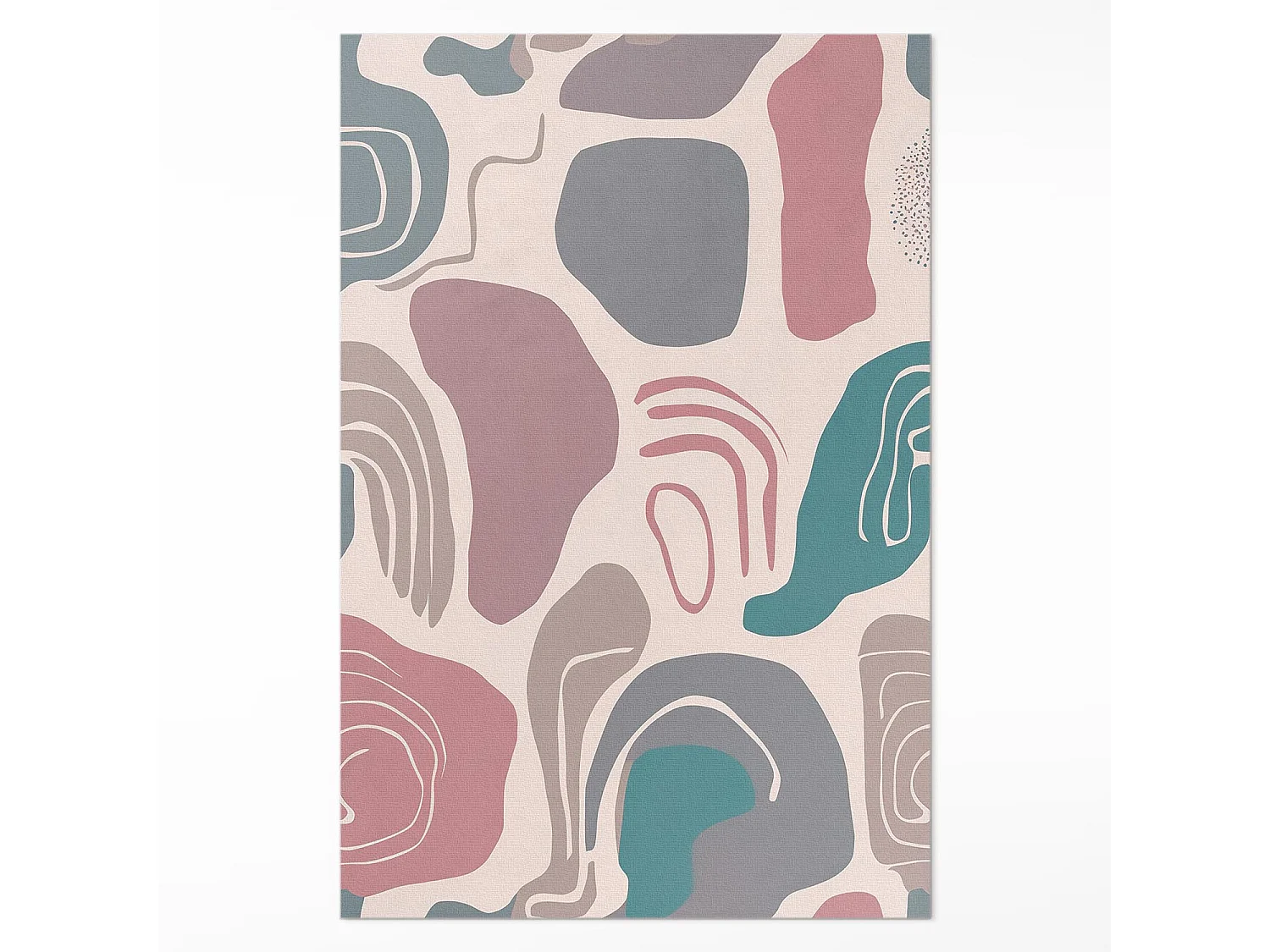 Vinylteppich für Zuhause, Innenteppich Boho abstrakte Flecken in Pastellformen – 80x120 cm