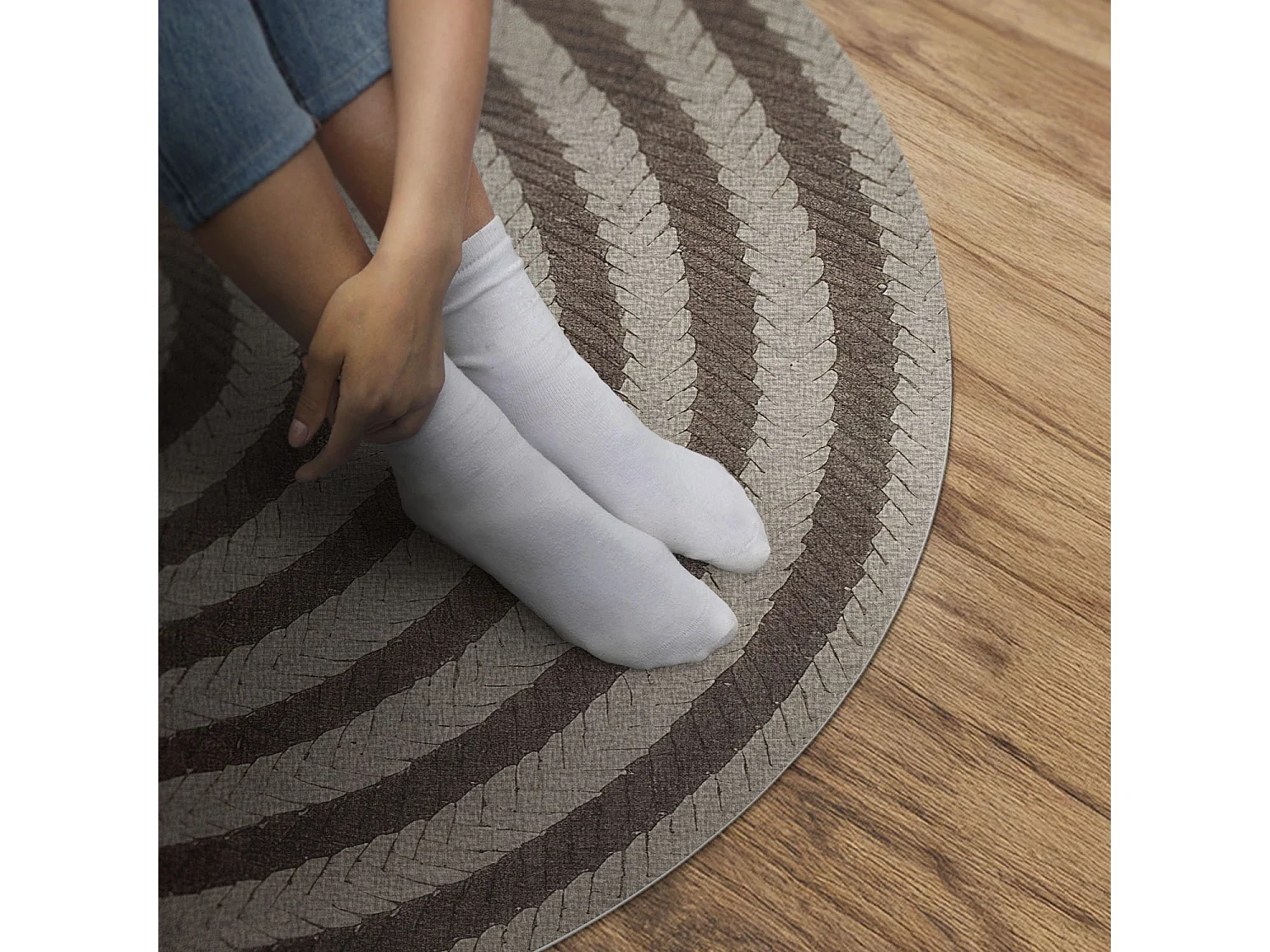 Tapis vinyle pour la maison, Moquette d'intérieur Imitation de ficelle tressée 50 cm