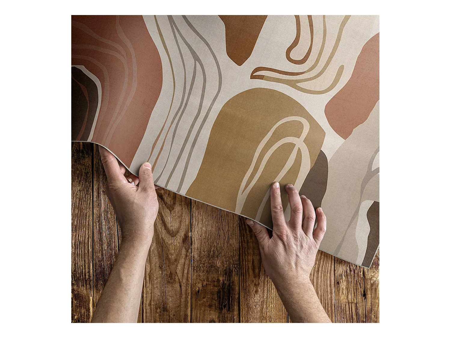Tapis vinyle pour la maison, Moquette d'intérieur Formes bohèmes pastel - 60x90 cm