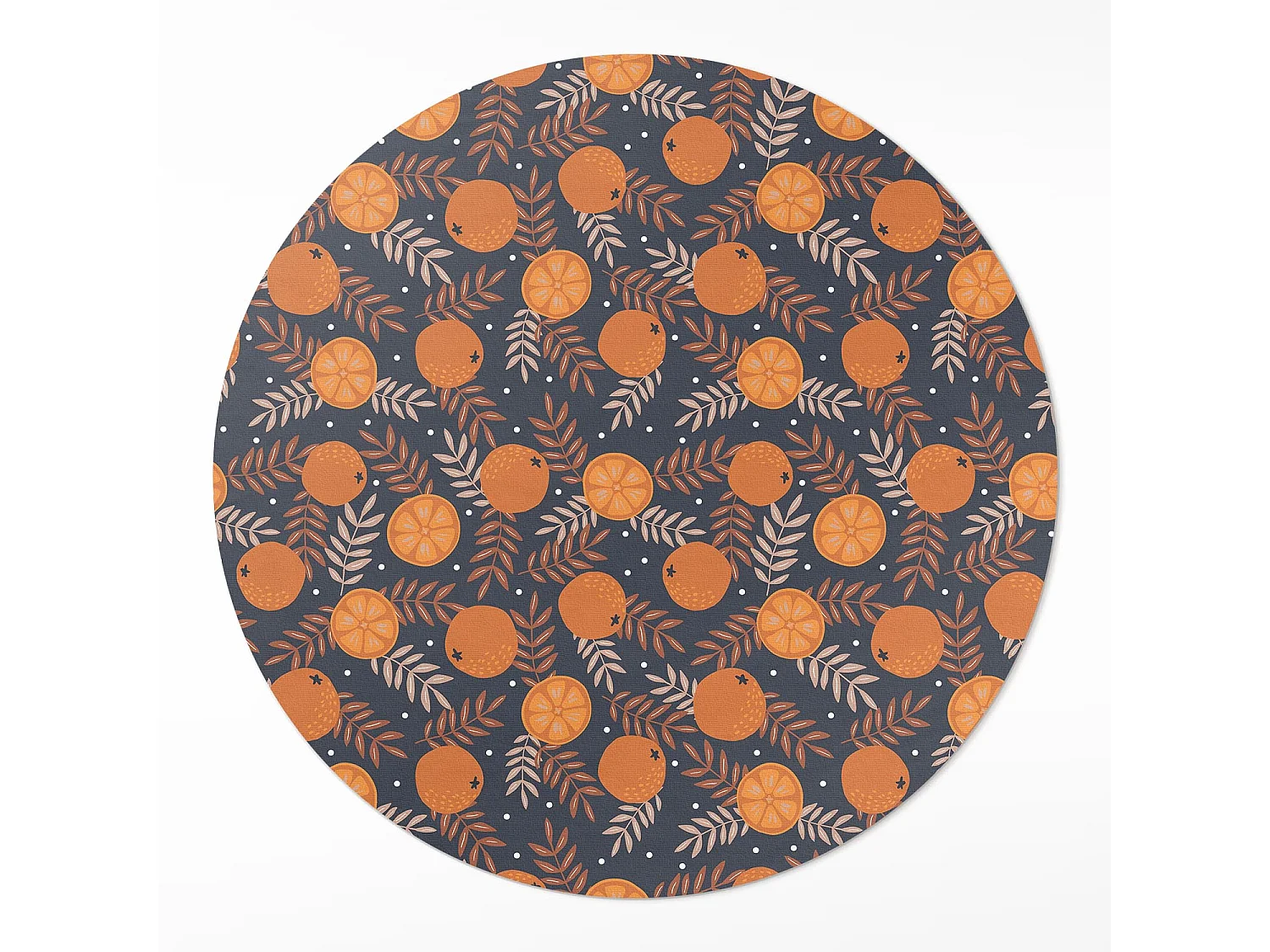 Tapis vinyle pour la maison, Moquette d'intérieur Illustration d'oranges et de feuilles 90 cm