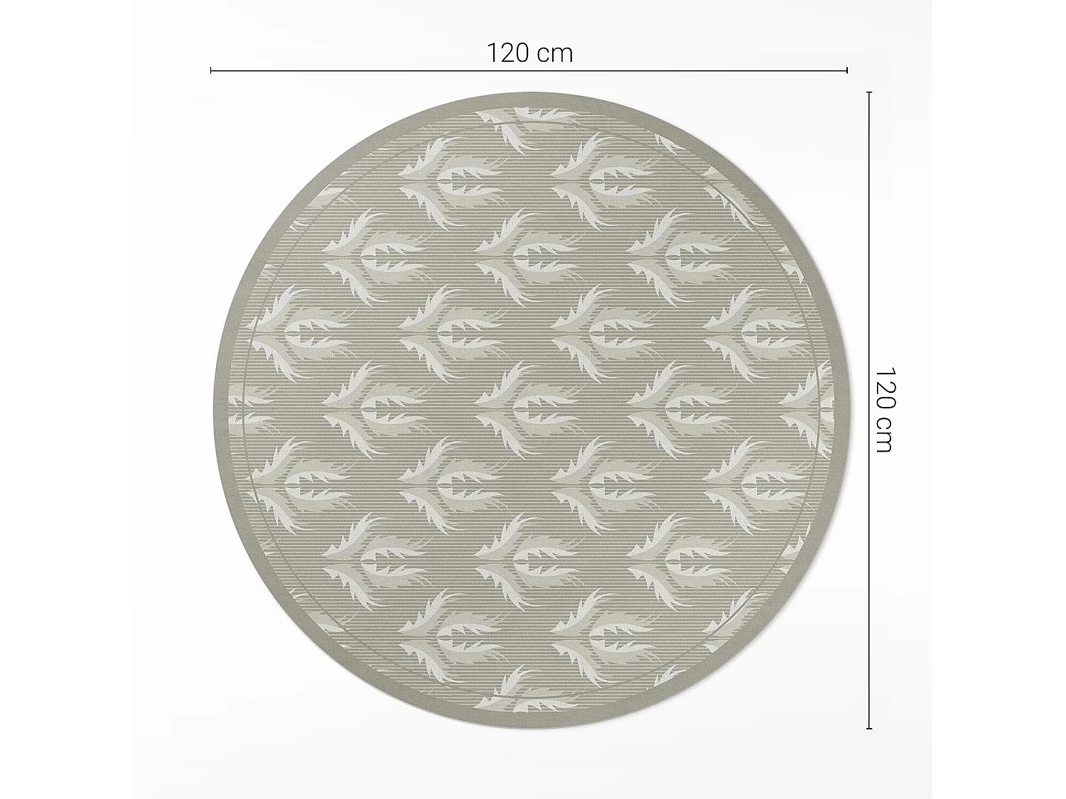 Vinylteppich für Zuhause, Innenteppich Pflanzenornamente regelmäßiges Muster 120 cm