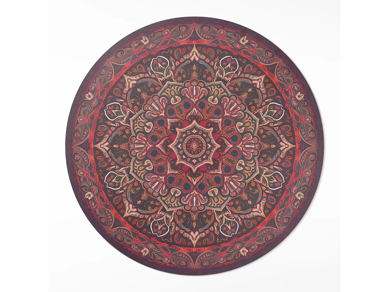 Vinyltapijt voor thuis, Binnentapijt Decoratieve mandala in Perzisch/Turkse vintage stijl 80 cm