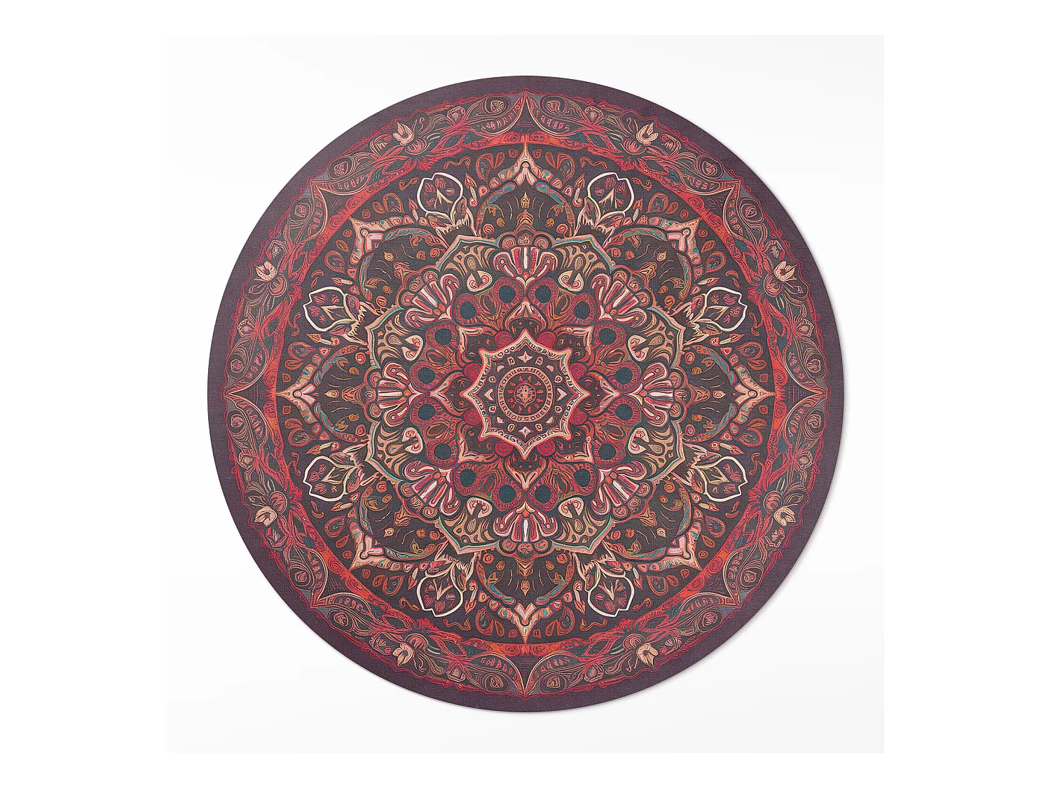 Tapis vinyle pour la maison, Moquette d'intérieur Mandala décoratif de style persan/turc vintage 80 cm