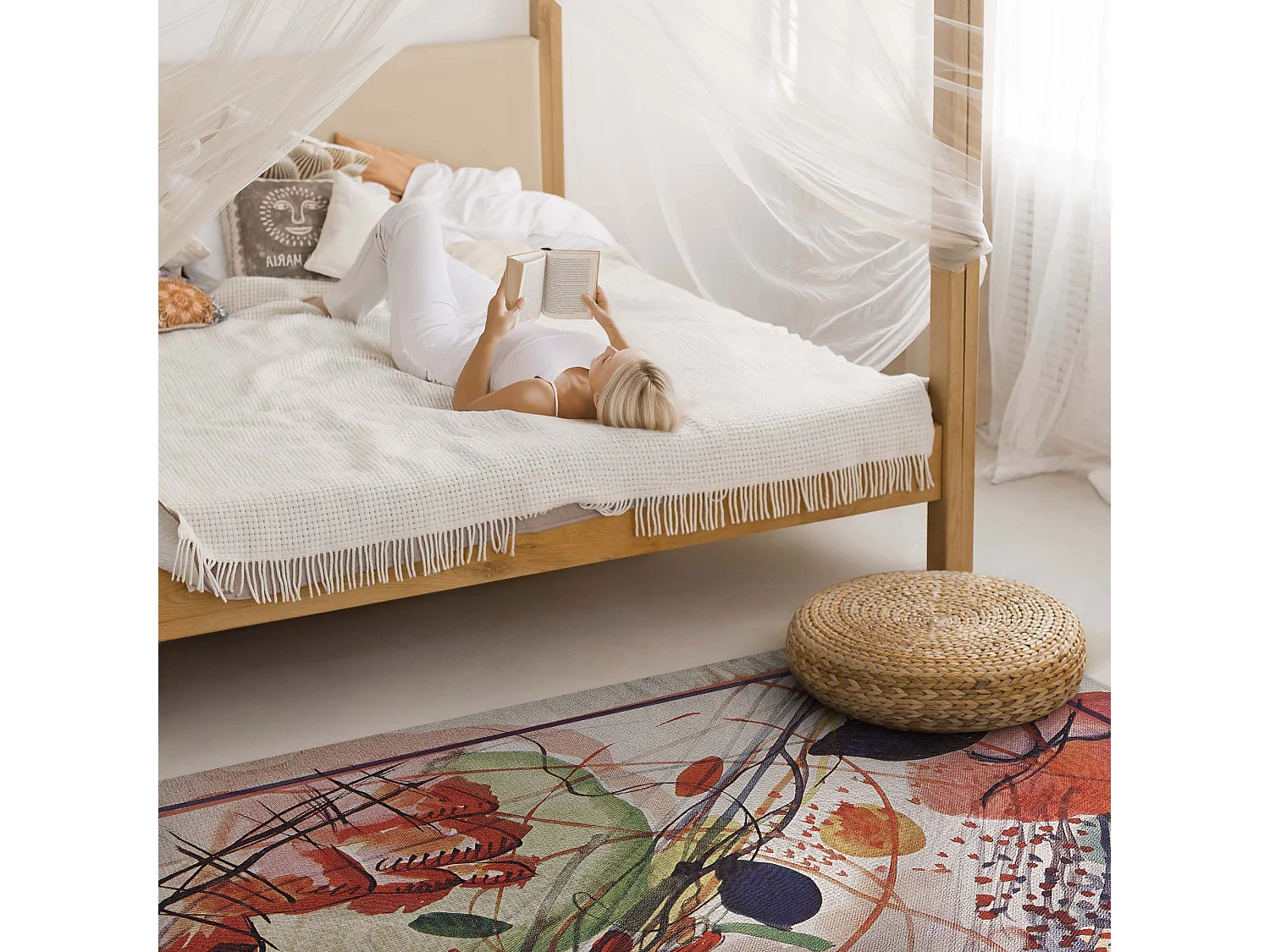 Vinylteppich für Zuhause, Innenteppich Buntes Aquarell von Wassily Kandinsky – 80x120 cm