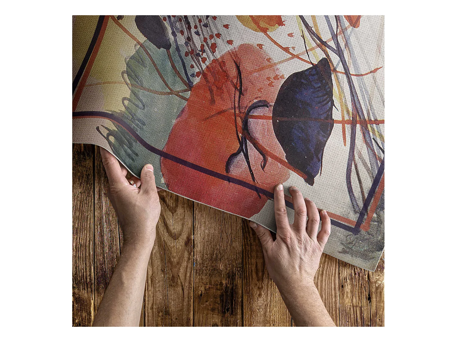 Tapis vinyle pour la maison, Moquette d'intérieur Aquarelle colorée de Vassily Kandinsky - 80x120 cm