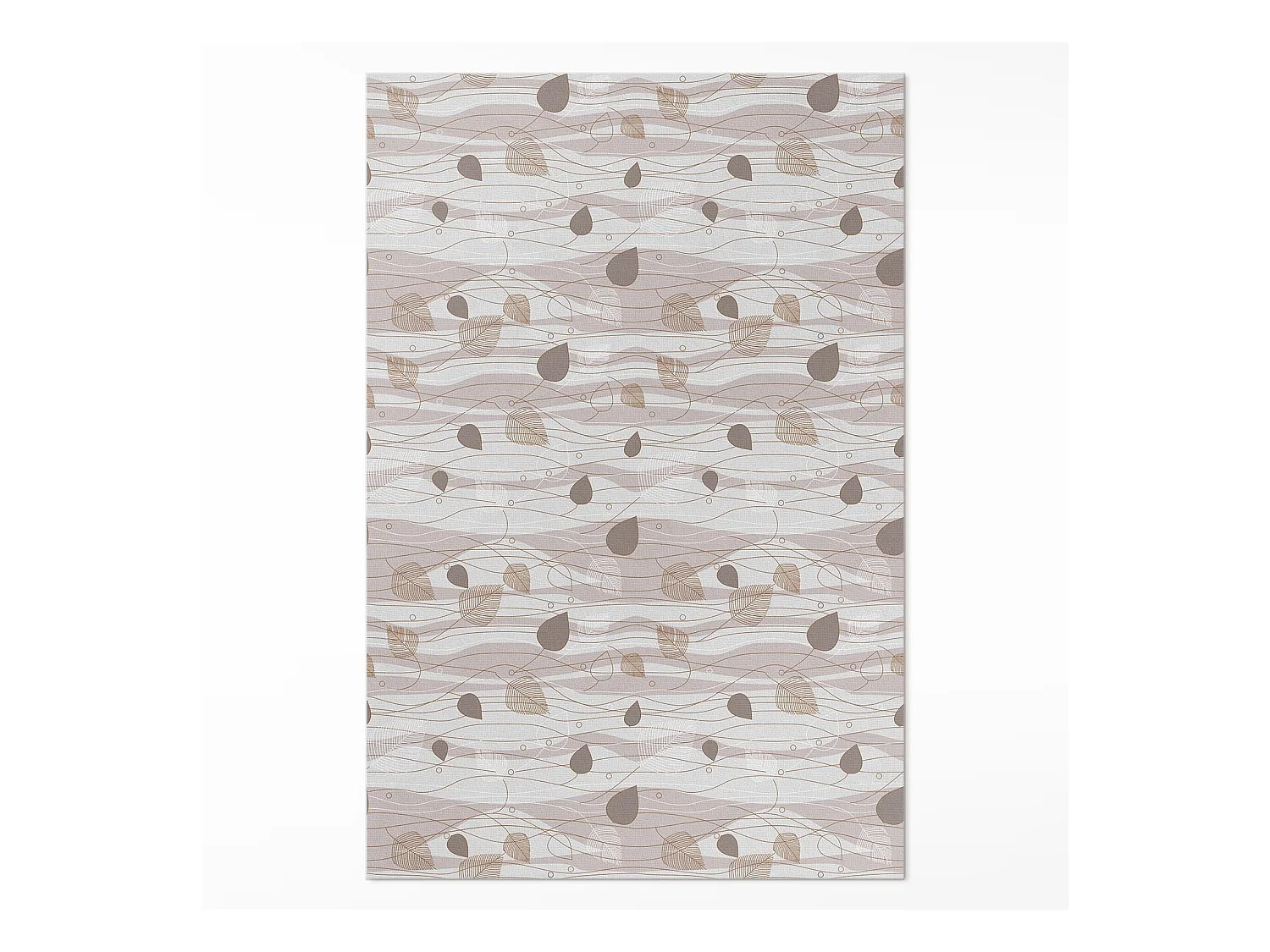 Tapis vinyle pour la maison, Moquette d'intérieur Feuilles de Boho sur fond de vagues - 100x150 cm