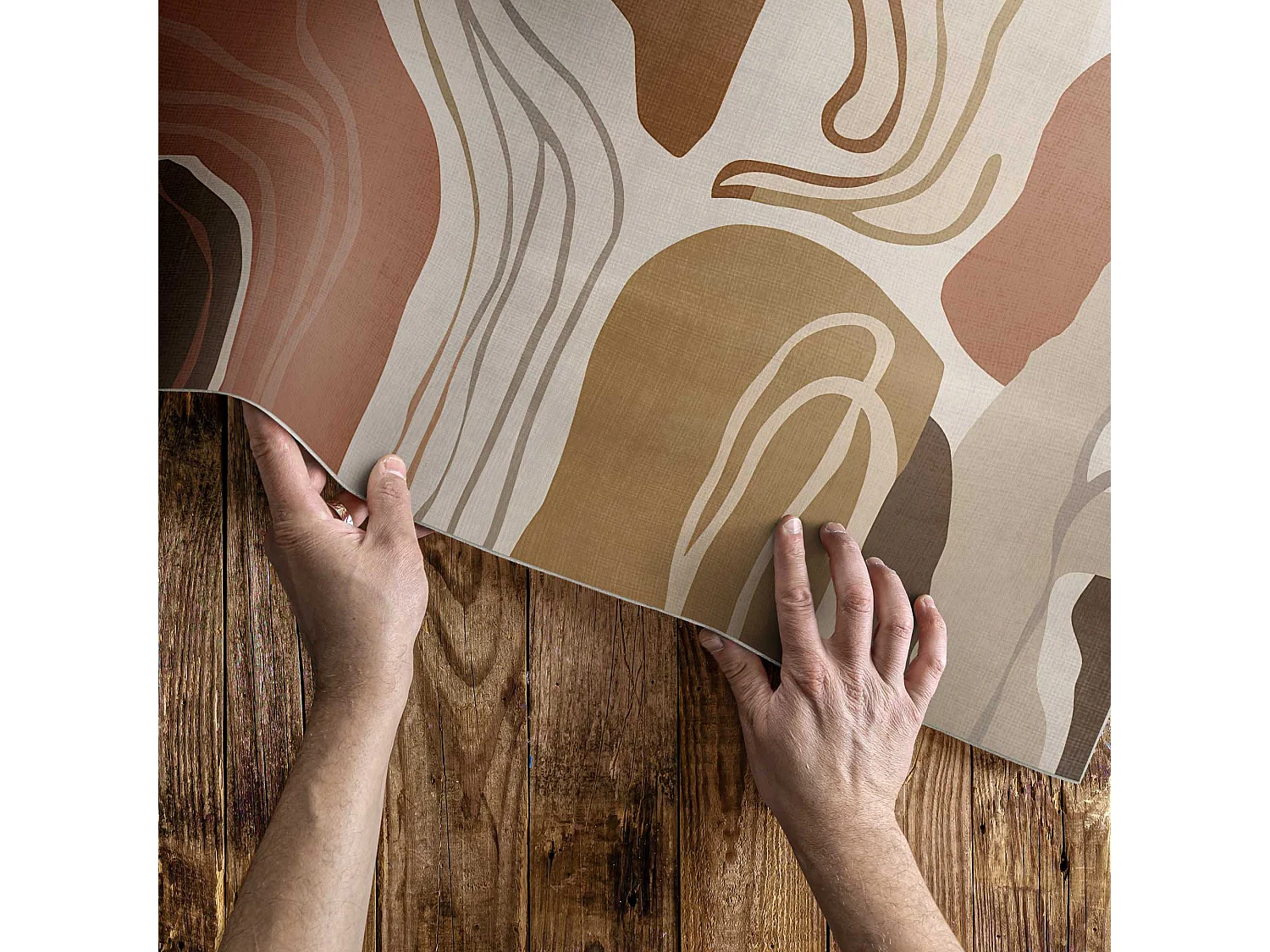 Vinylteppich für Zuhause, Innenteppich Pastell, künstlerische Formen – 100x150 cm