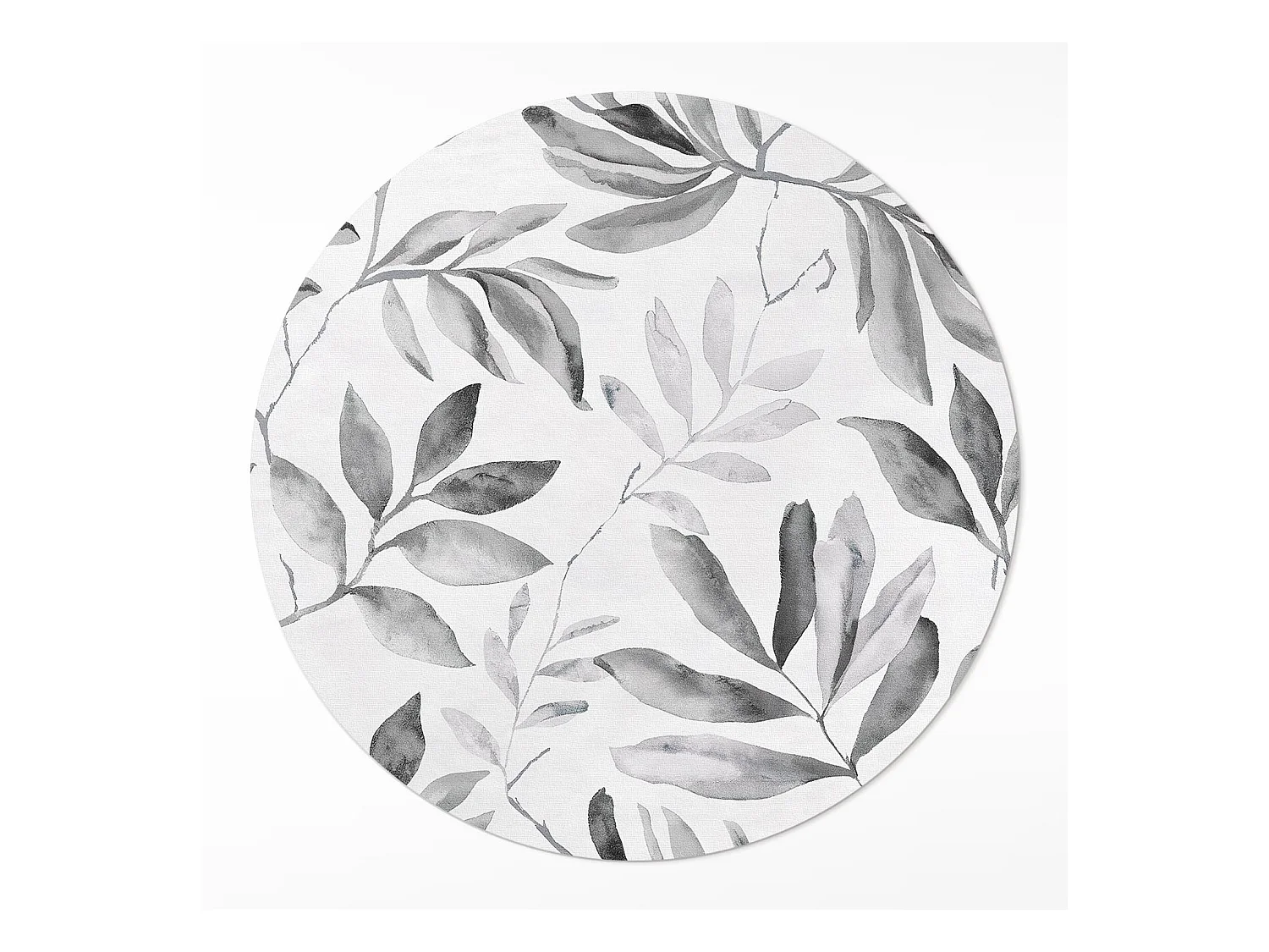 Tapis vinyle pour la maison, Moquette d'intérieur Plantes aquarelles feuilles délicates monochromes dans un style bohème 140 cm