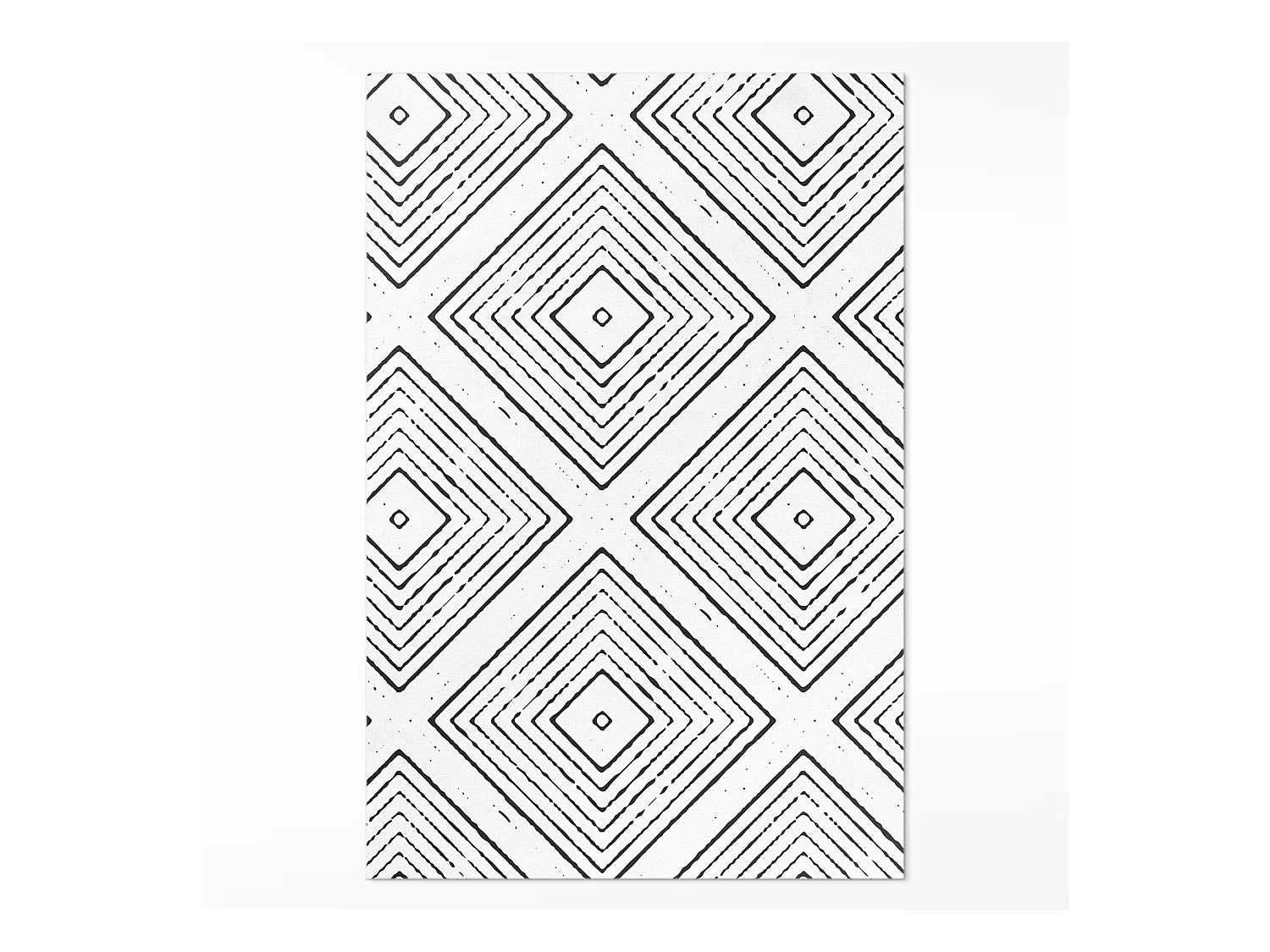 Tapis vinyle pour la maison, Moquette d'intérieur Modèle boho de carrés réguliers - 80x120 cm