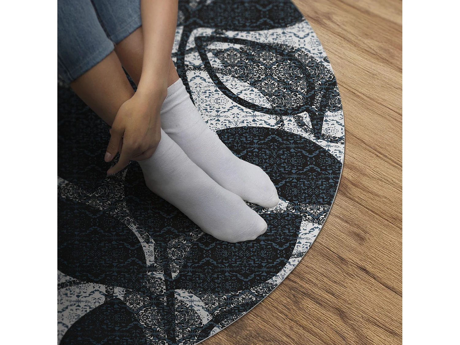 Vinylteppich für Zuhause, Innenteppich, Zweigmuster, dekorative Pflanzenblätter, 90 cm