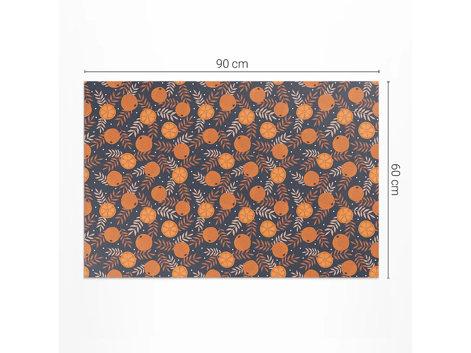 Tapis vinyle pour la maison, Moquette d'intérieur Illustration d'oranges et de feuilles - 60x90 cm