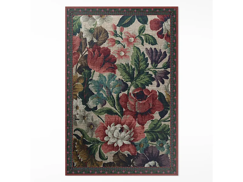 Tapis vinyle pour la maison, Moquette d'intérieur Motif floral délicat - 100x150 cm