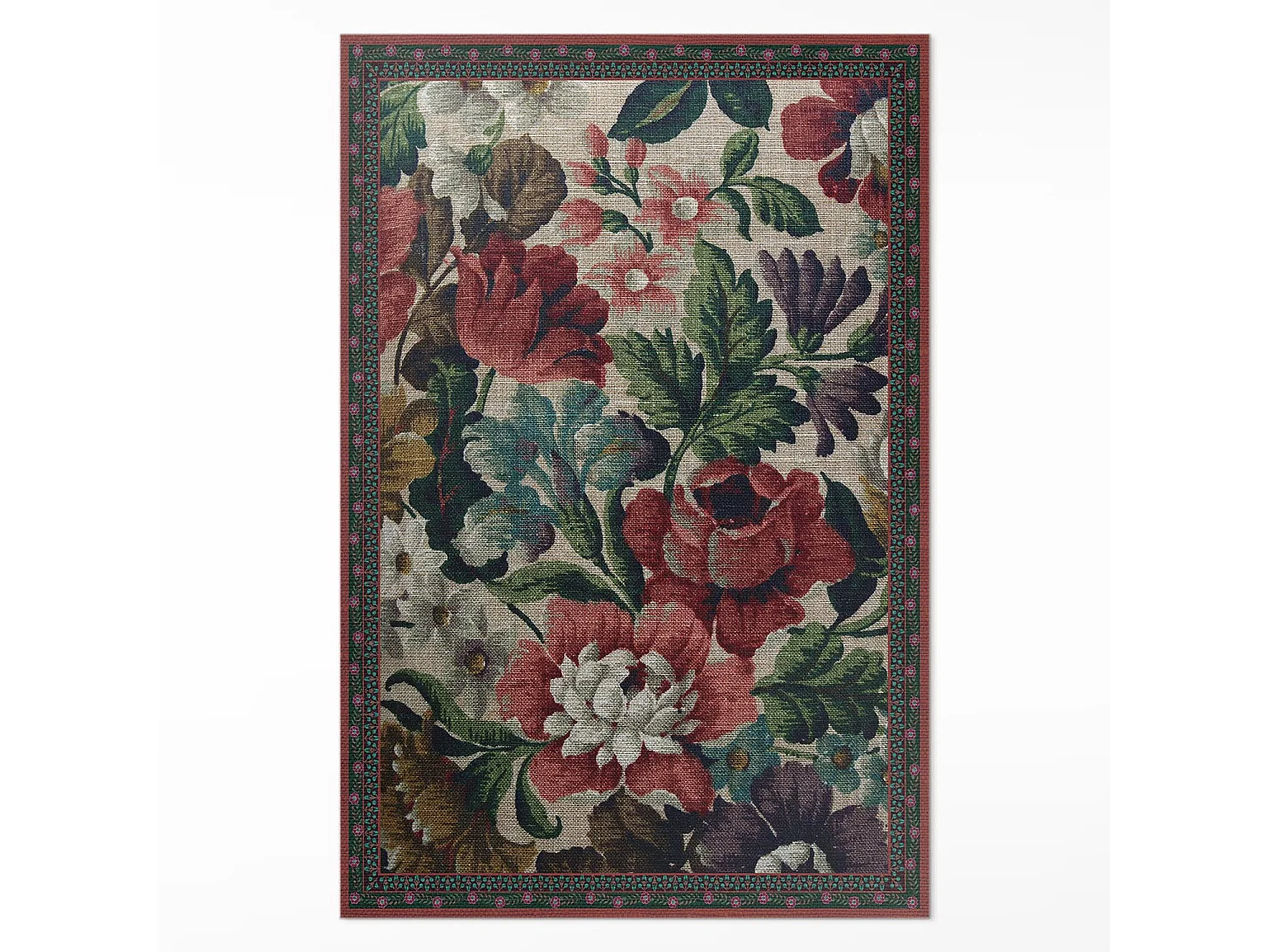 Tapis vinyle pour la maison, Moquette d'intérieur Motif floral délicat - 100x150 cm