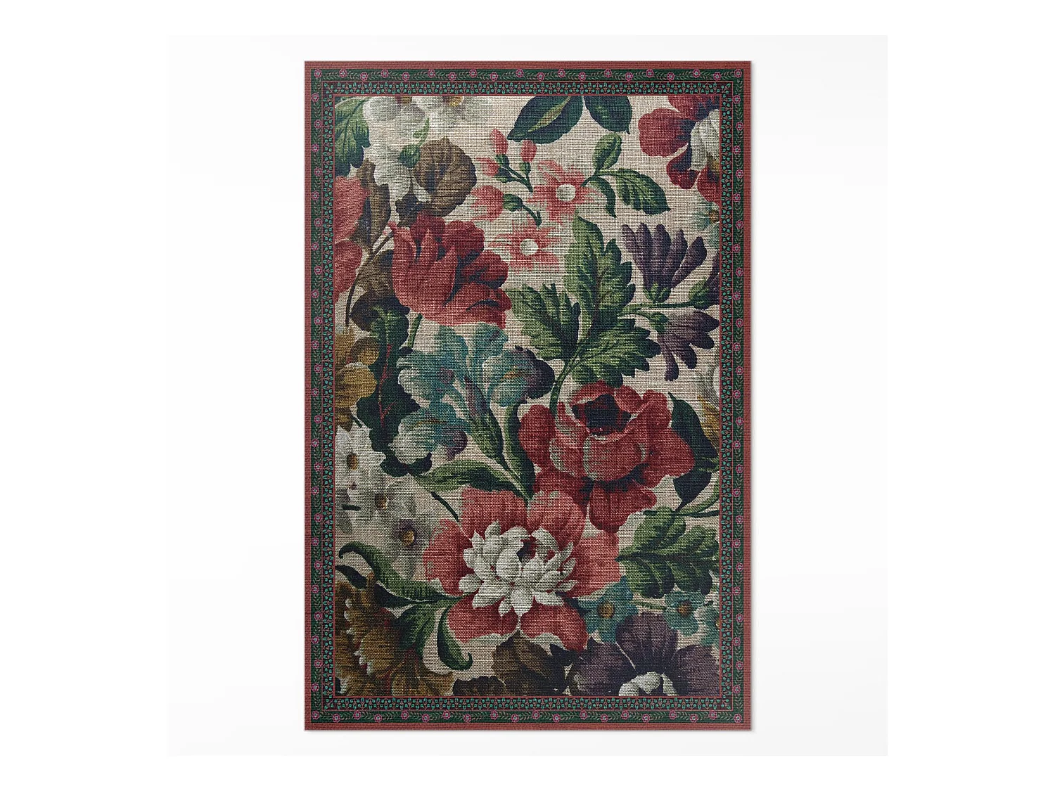 Tapis vinyle pour la maison, Moquette d'intérieur Motif floral délicat - 100x150 cm