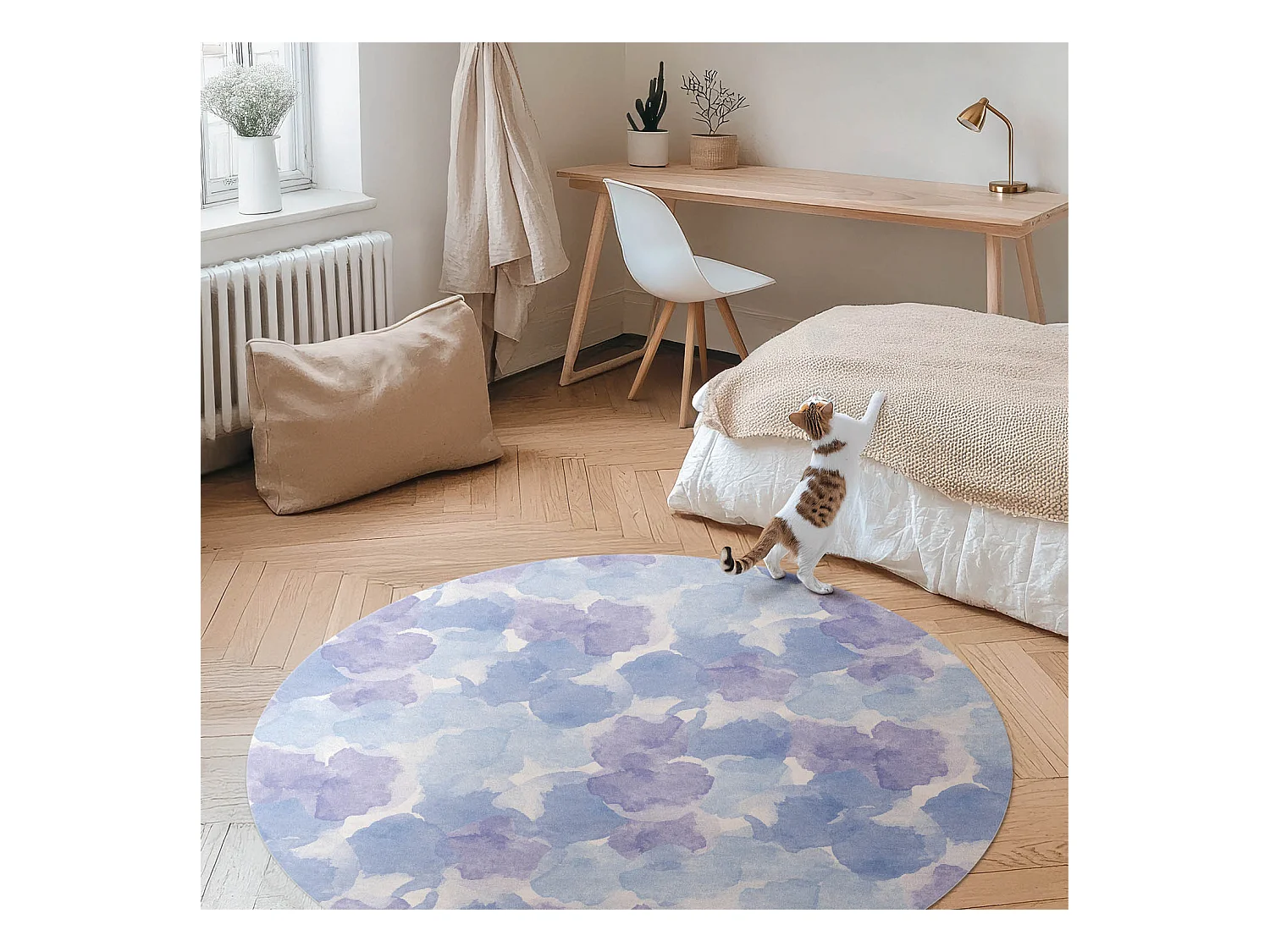 Tappeto in vinile per casa, tappeto da interni Macchie di acquerello astratte 90 cm