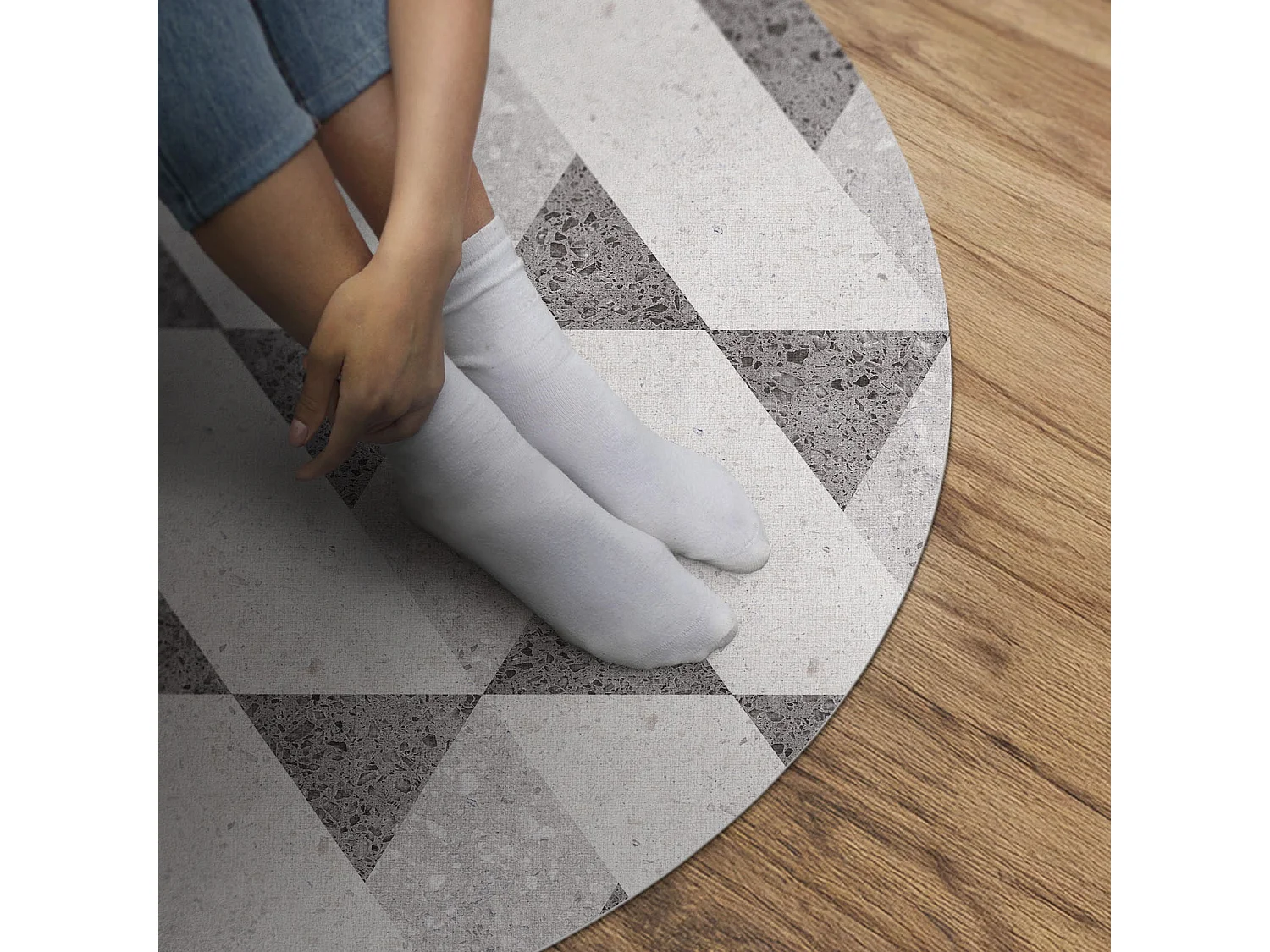 Tapis vinyle pour la maison, Moquette d'intérieur Carreaux de pierre géométriques 120 cm