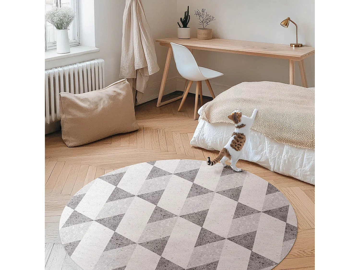 Vinyltapijt voor thuis, Binnentapijt Geometrische steentegels 70 cm