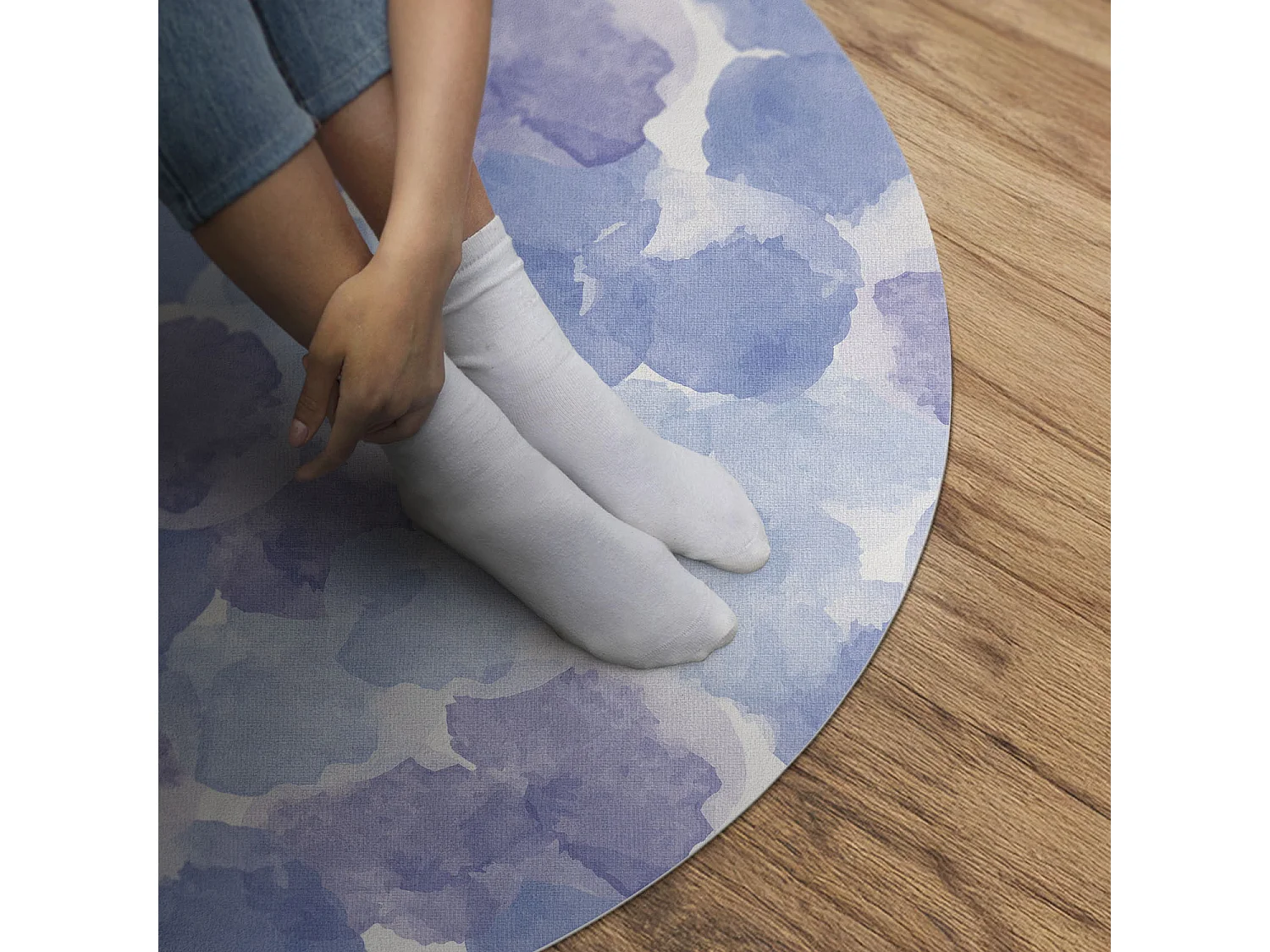 Tapis vinyle pour la maison, Moquette d'intérieur Abstraction des taches d'aquarelle 60 cm