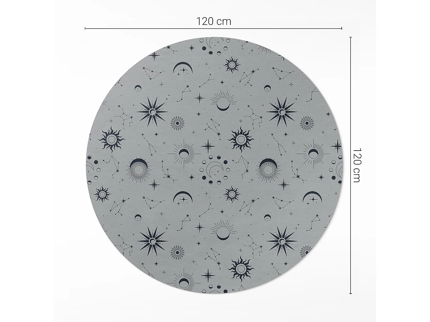 Vinyl-Teppich für Zuhause, Innenteppich, Weltraum, Monde, Sonnen, Sterne, Vintage, 120 cm