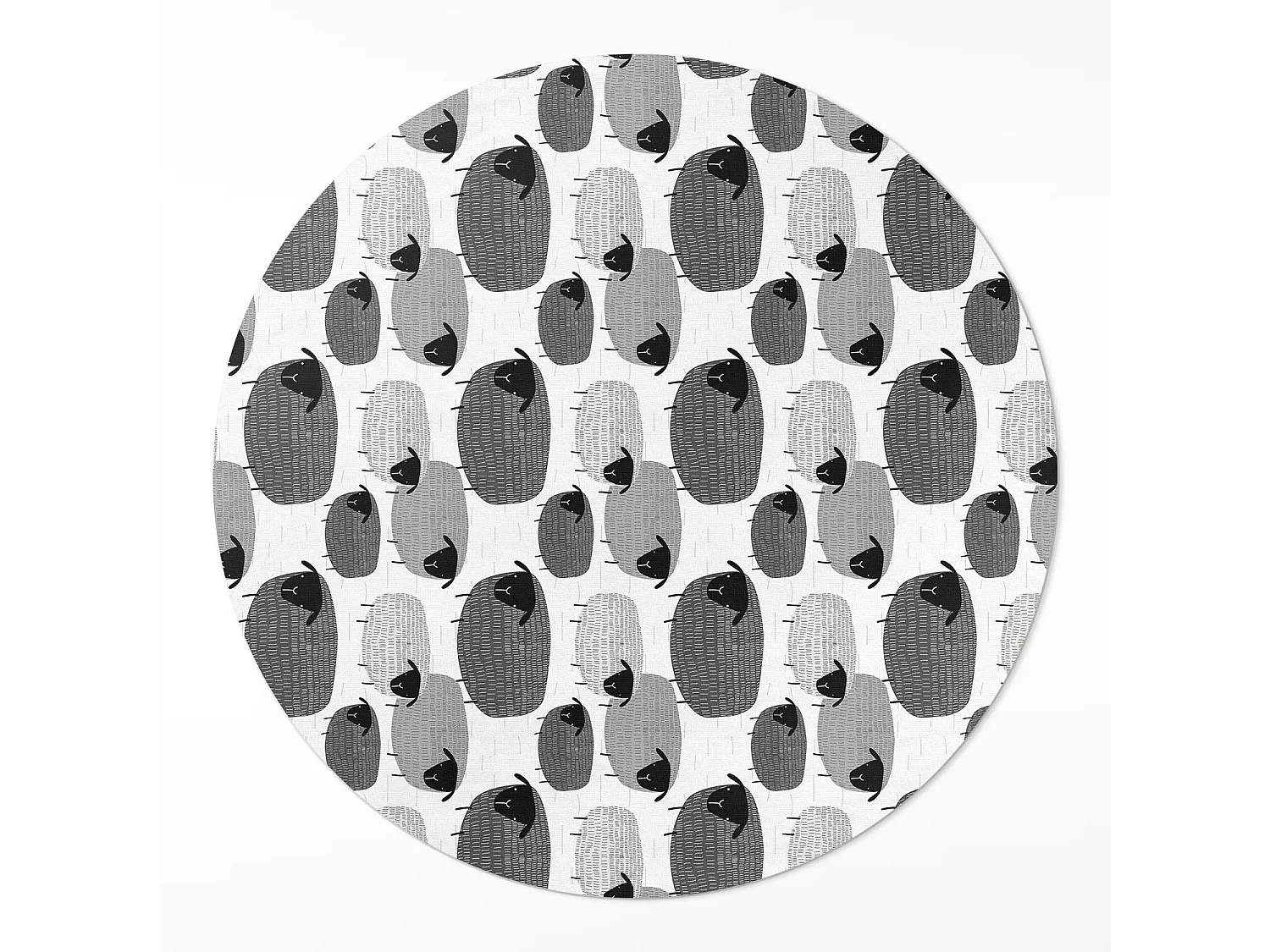 Vinyl-Teppich für Zuhause, Innenteppich, bemaltes Schaf mit regelmäßigem Muster, 90 cm