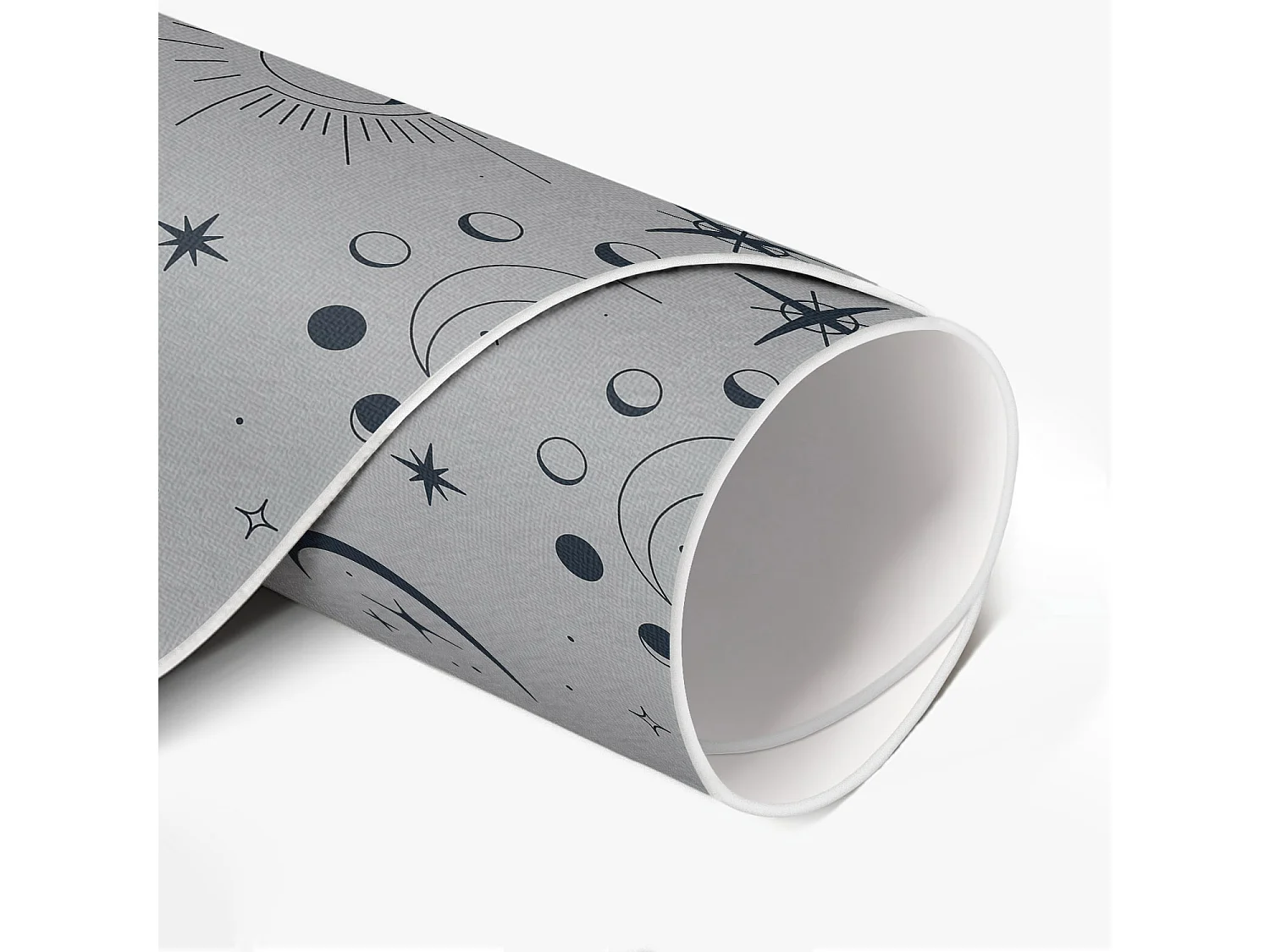 Vinyl-Teppich für Zuhause, Innenteppich, Weltraum, Monde, Sonnen, Sterne, Vintage, 110 cm