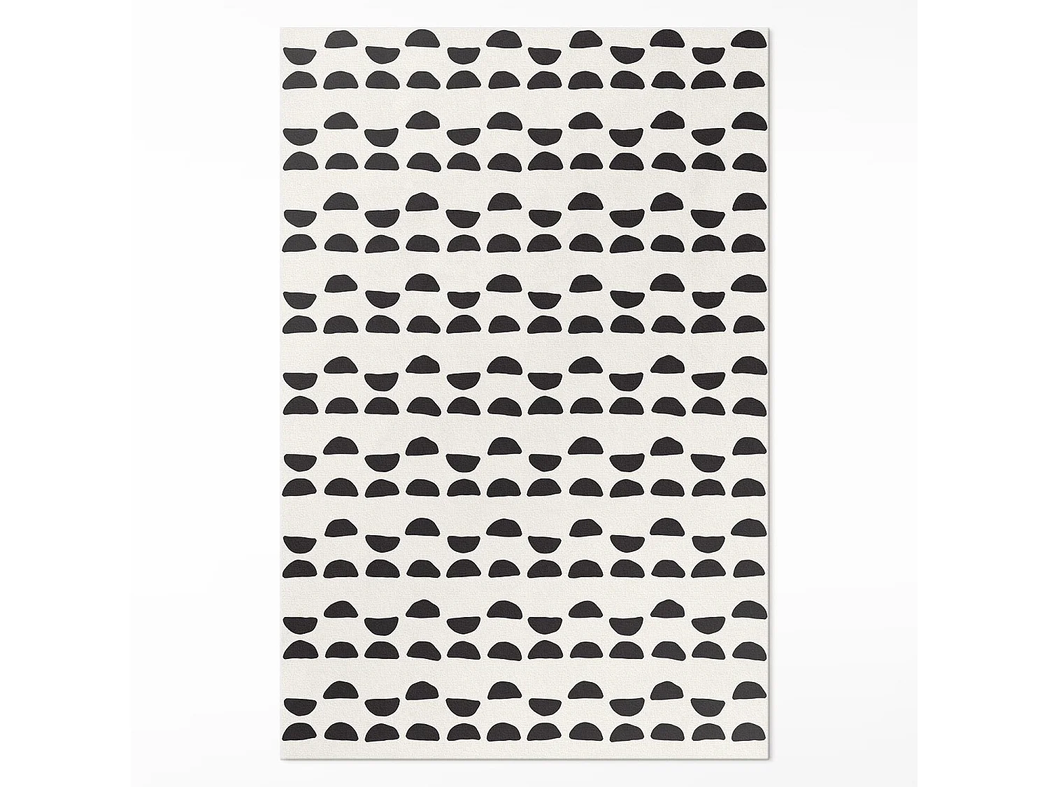 Vinylteppich für Zuhause, Innenteppich mit böhmischem Muster und unregelmäßigen Halbmonden – 140 x 210 cm