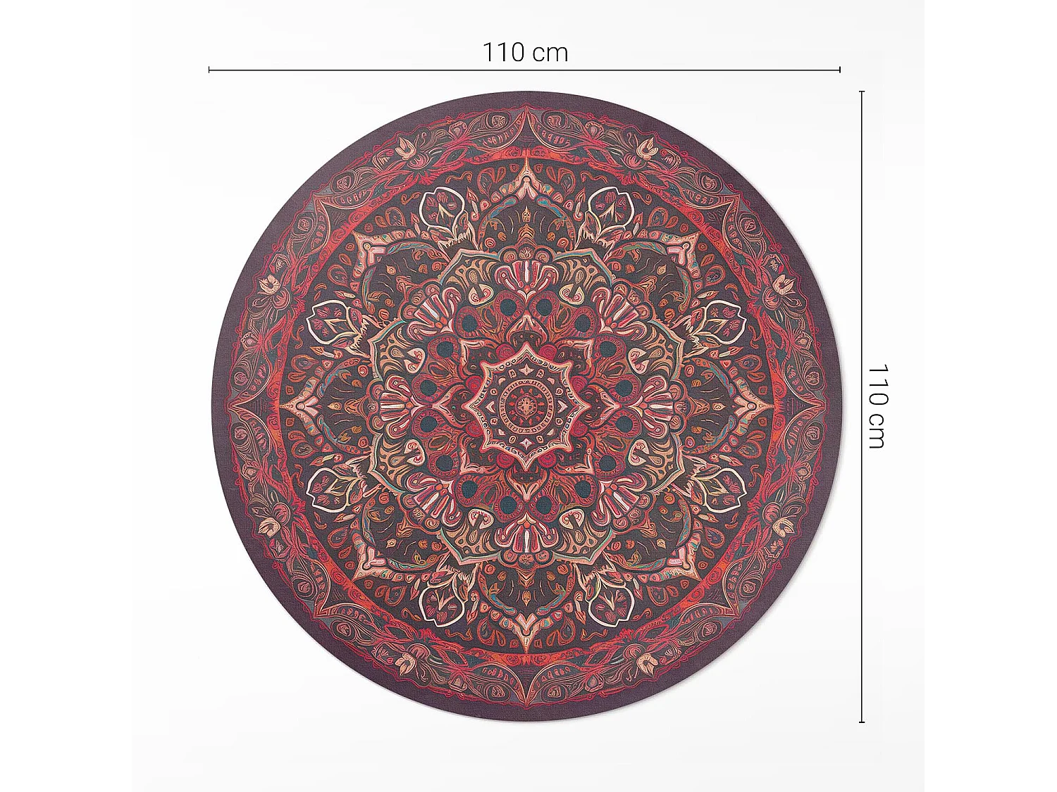 Tapis vinyle pour la maison, Moquette d'intérieur Mandala décoratif de style persan/turc vintage 110 cm