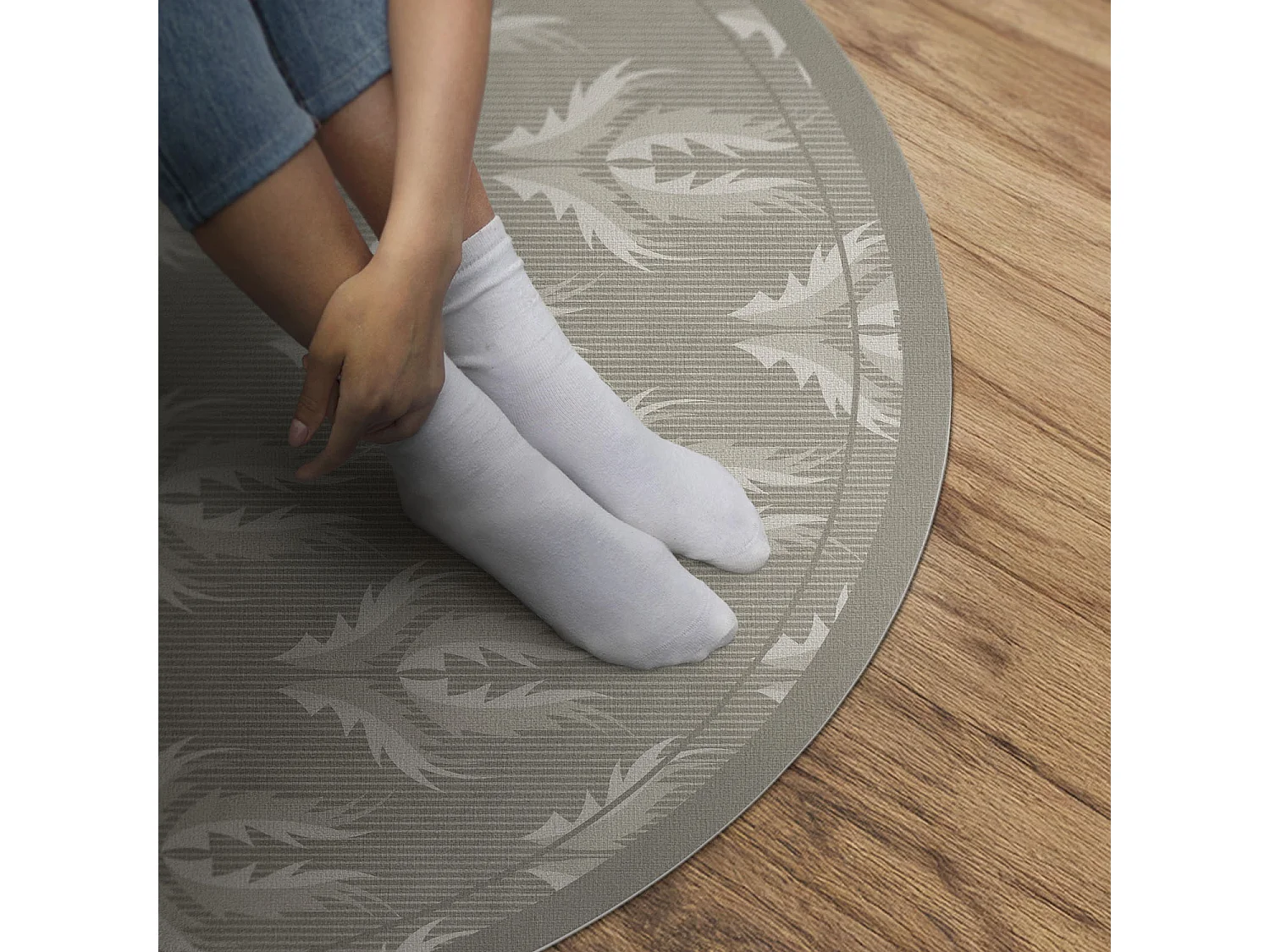 Tapis vinyle pour la maison, Moquette d'intérieur Modèle régulier d’ornements végétaux 70 cm